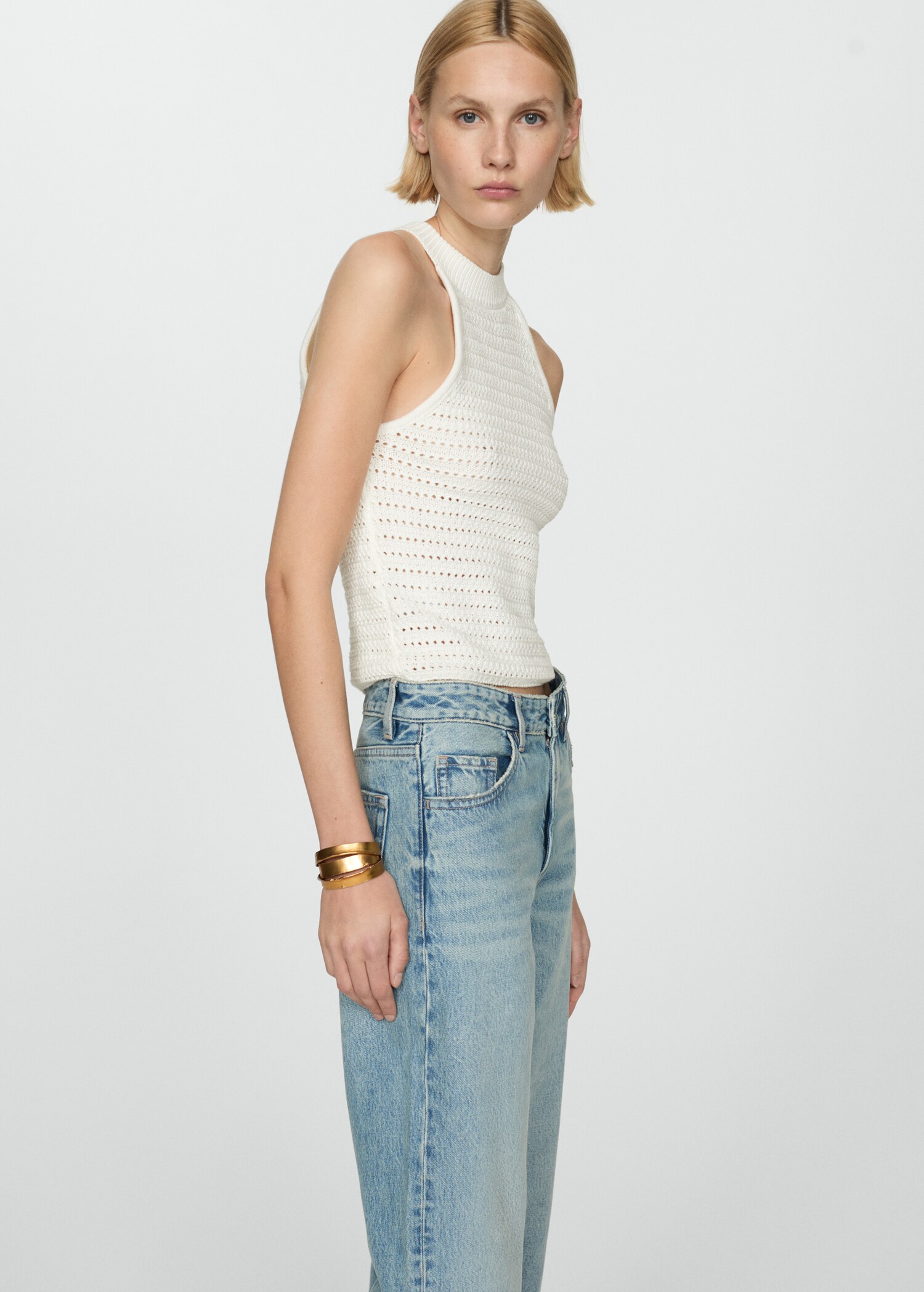 Openwork details knit top - Medium plane