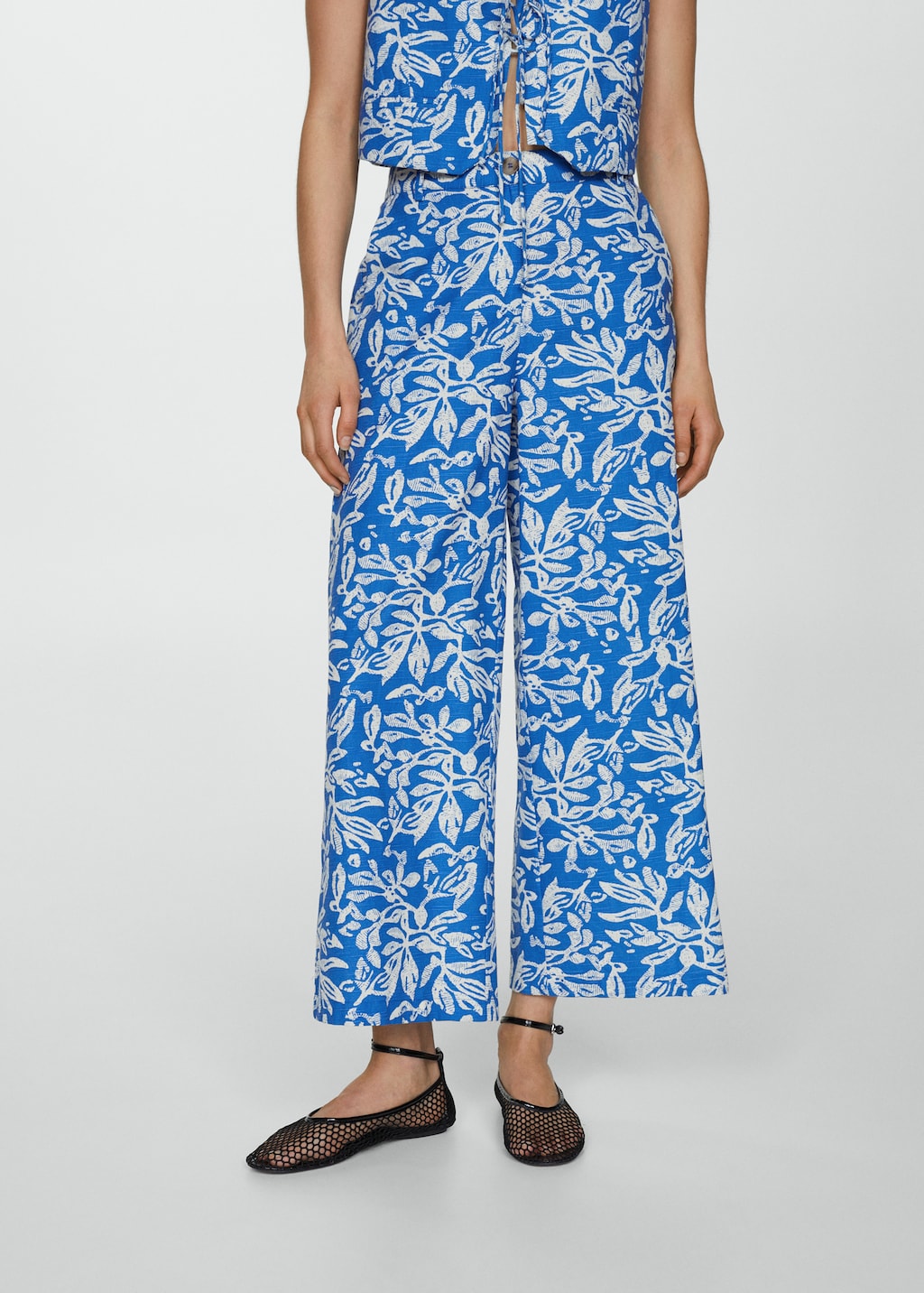 Mango Gemusterte Wideleg-Hose