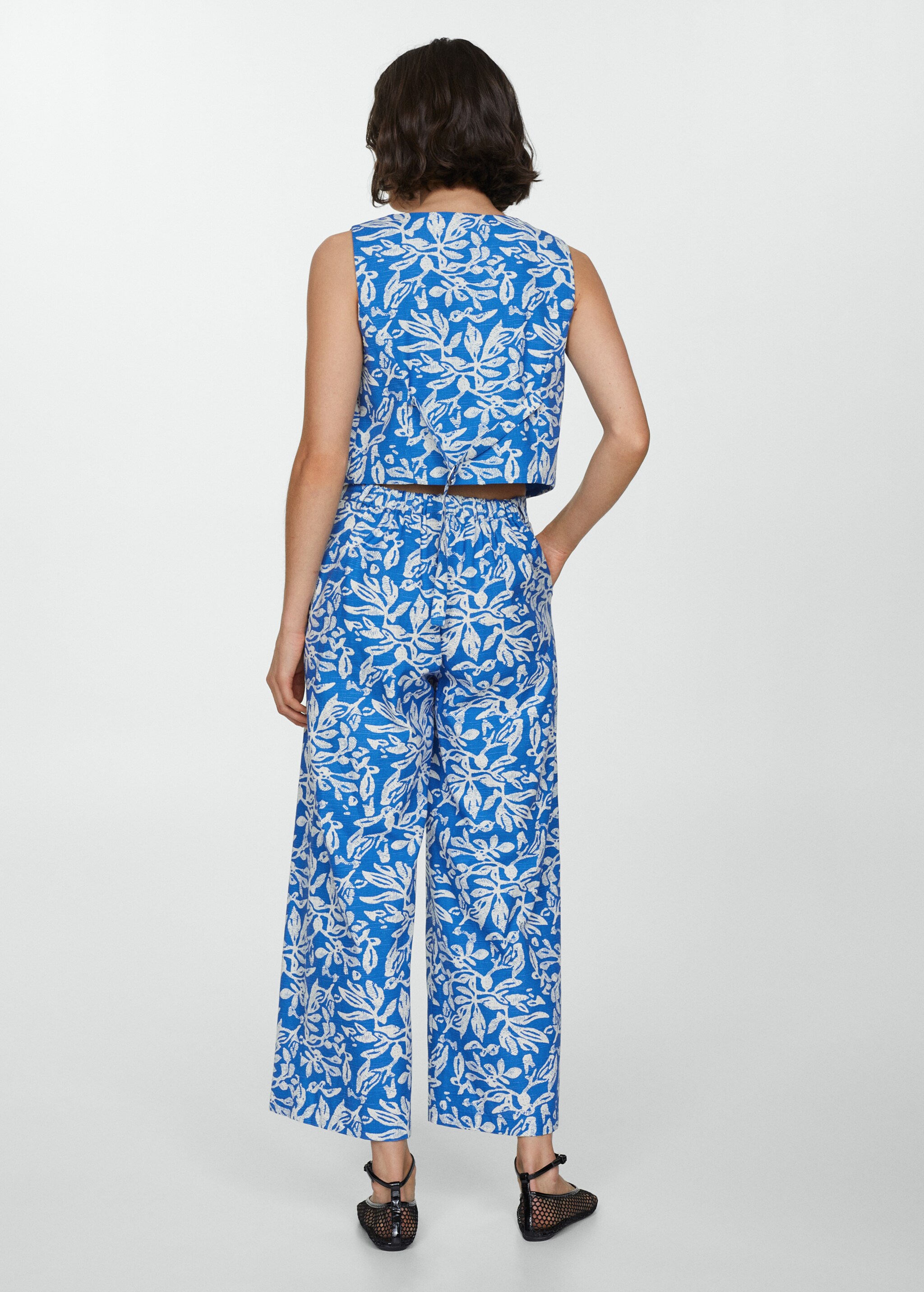 Wide leg printed trousers - Reverse of the article