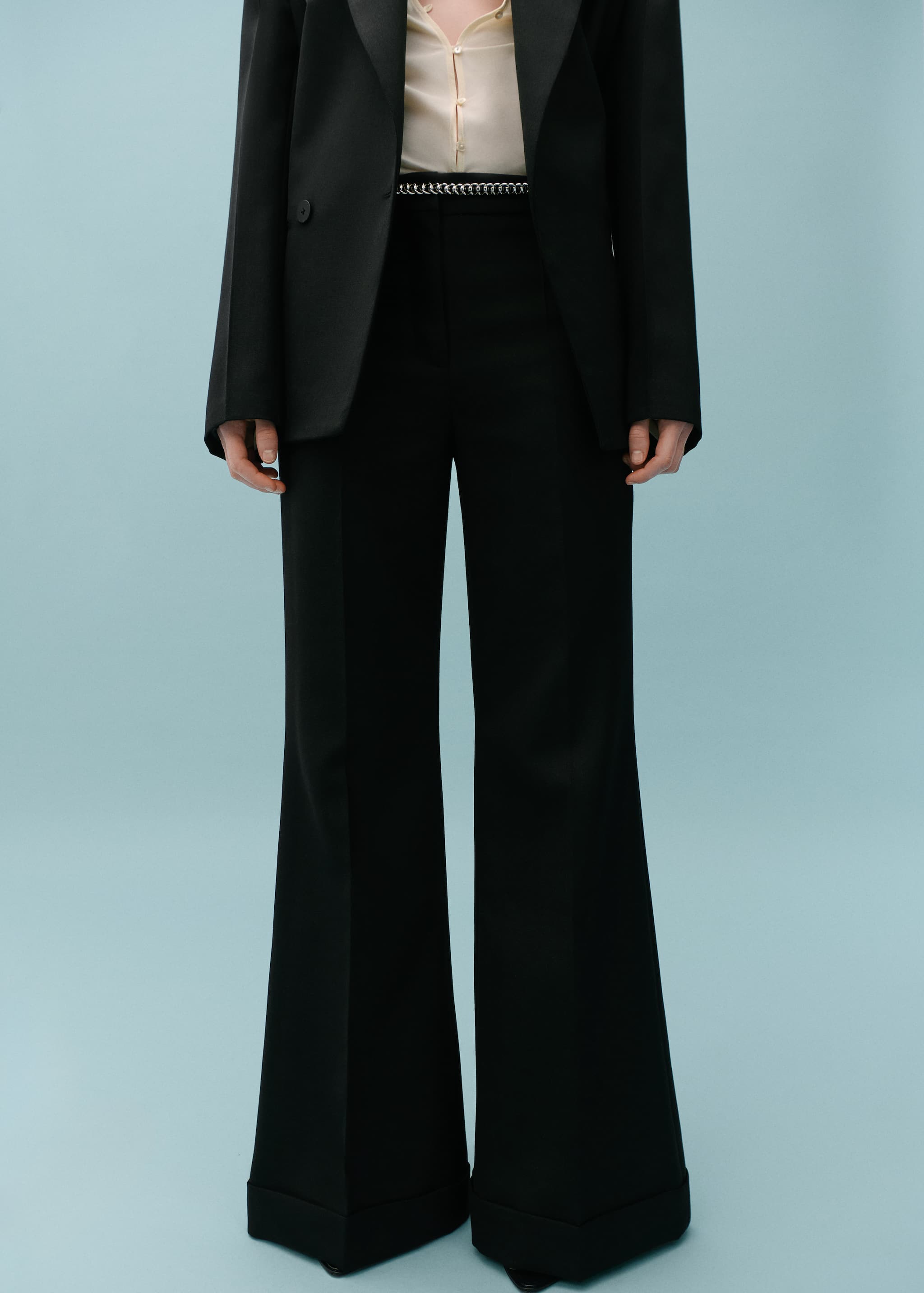 Wool-blend suit trousers - Medium plane
