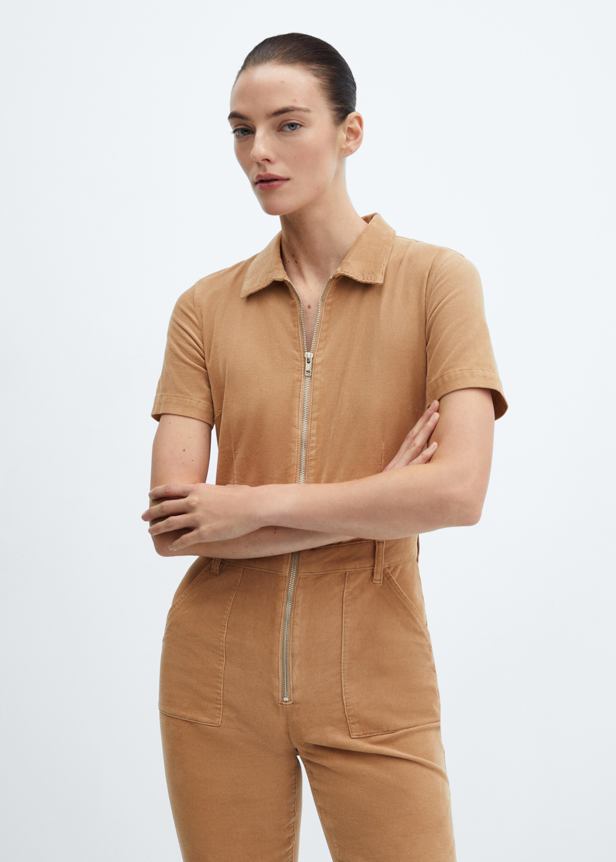 Corduroy jumpsuit with zip - Details of the article 6
