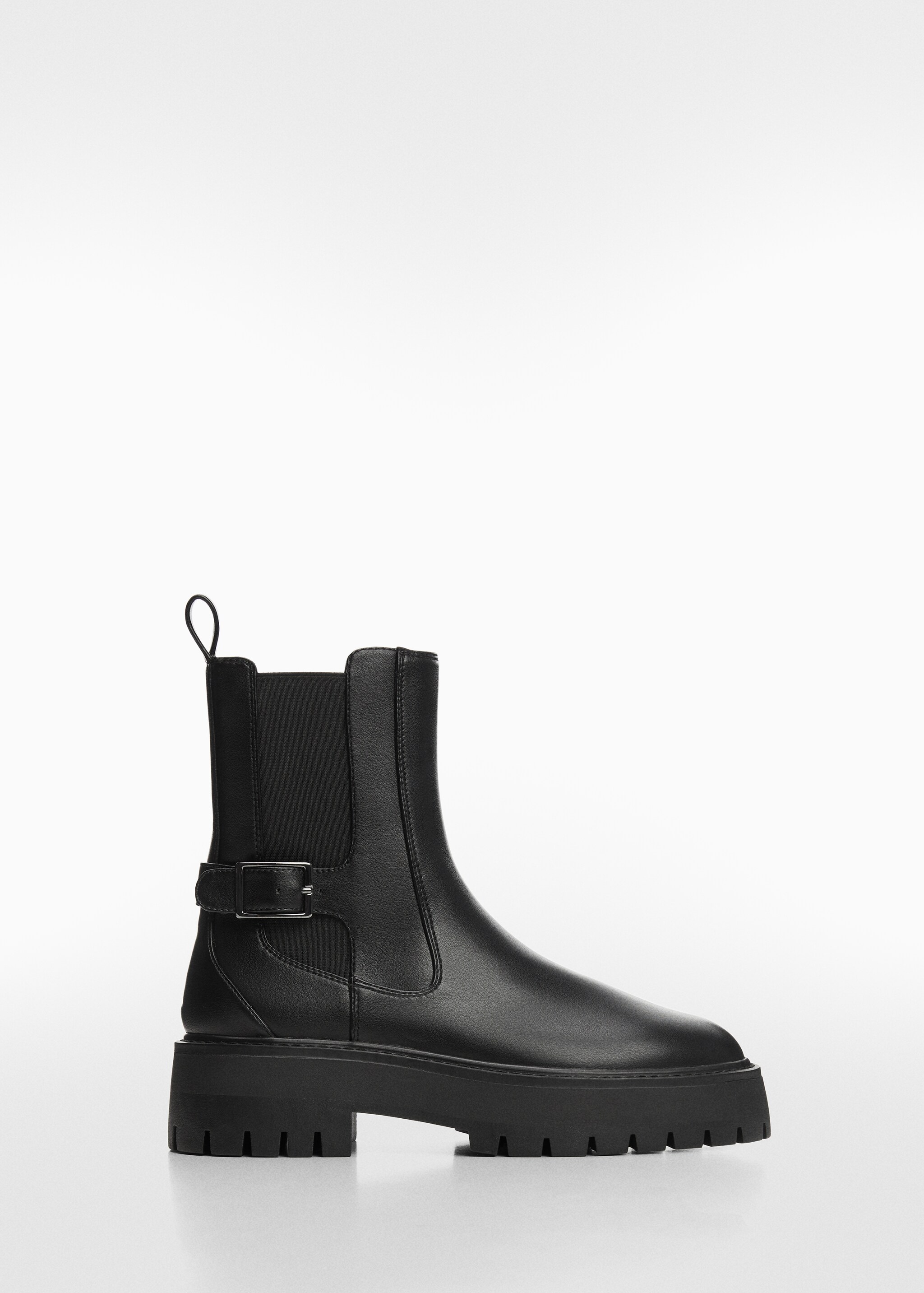 Ankle boots with elastic panel and buckle - Article without model