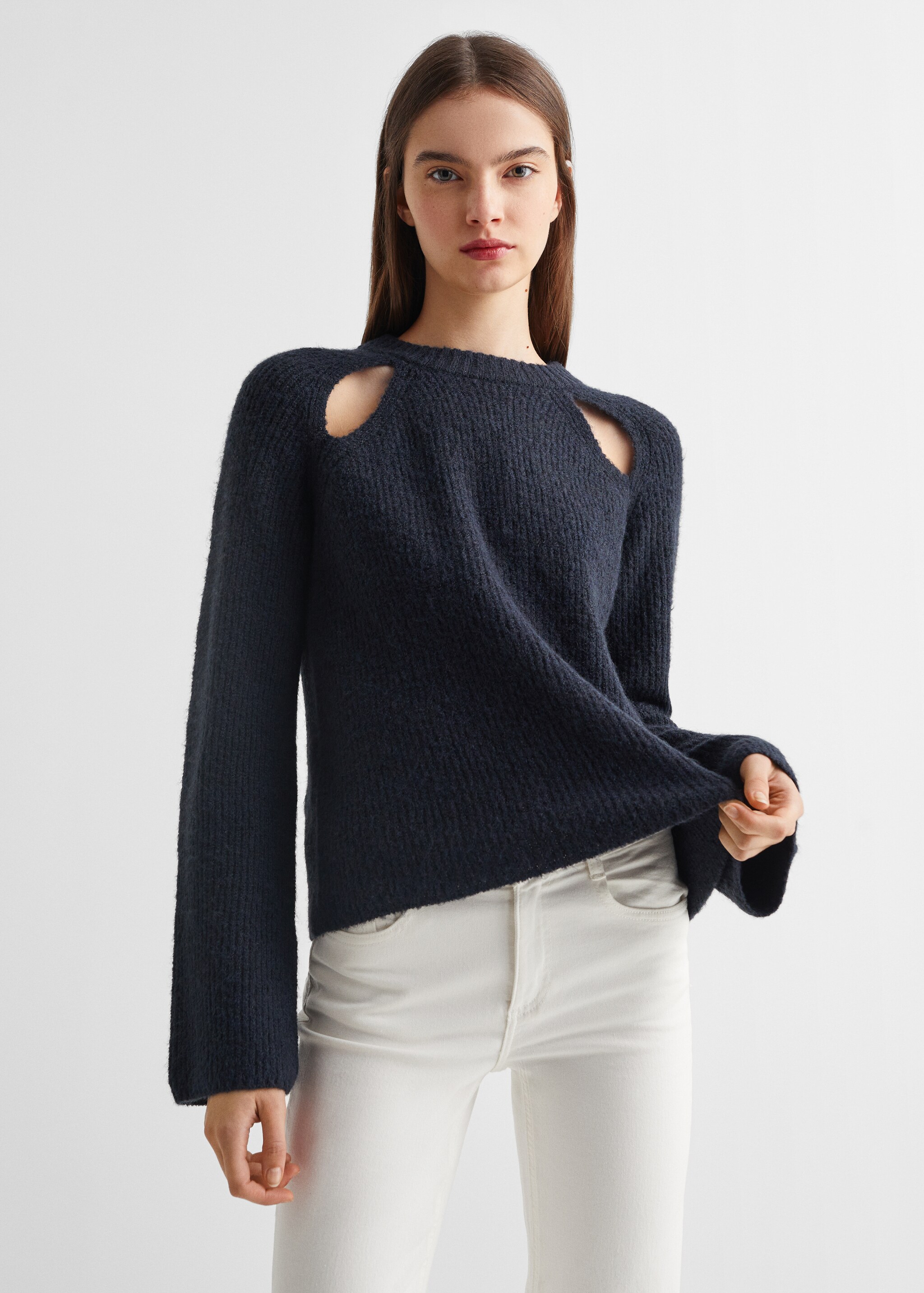 Pull-over ouvertures col - Plan moyen
