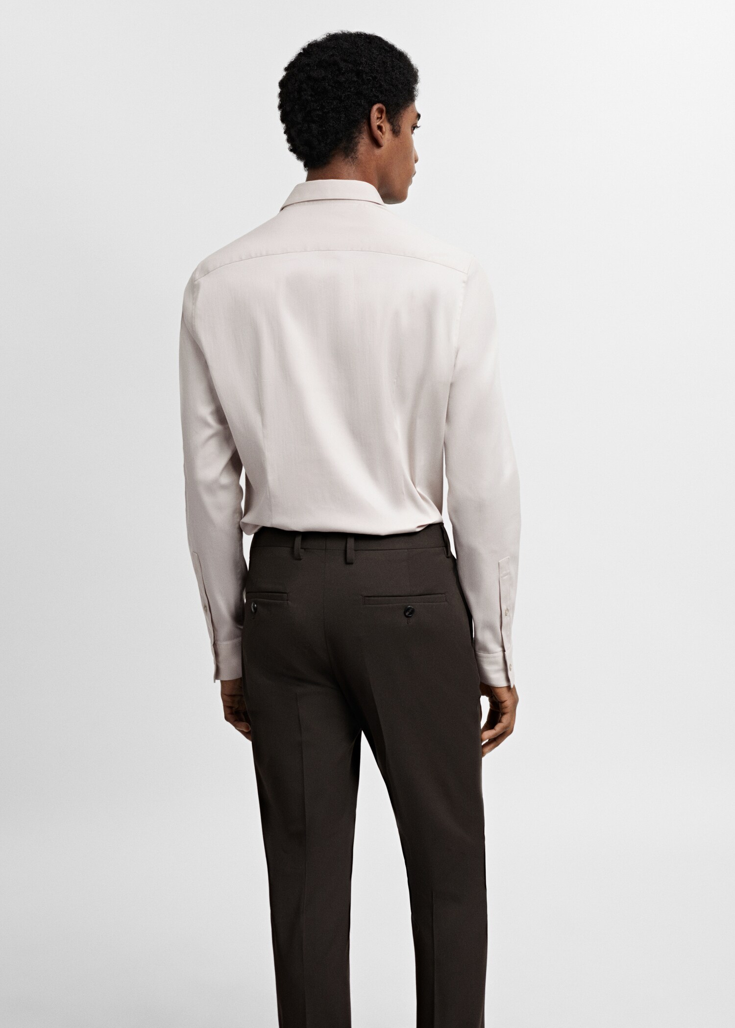 Super slim-fit poplin suit shirt - Reverse of the article