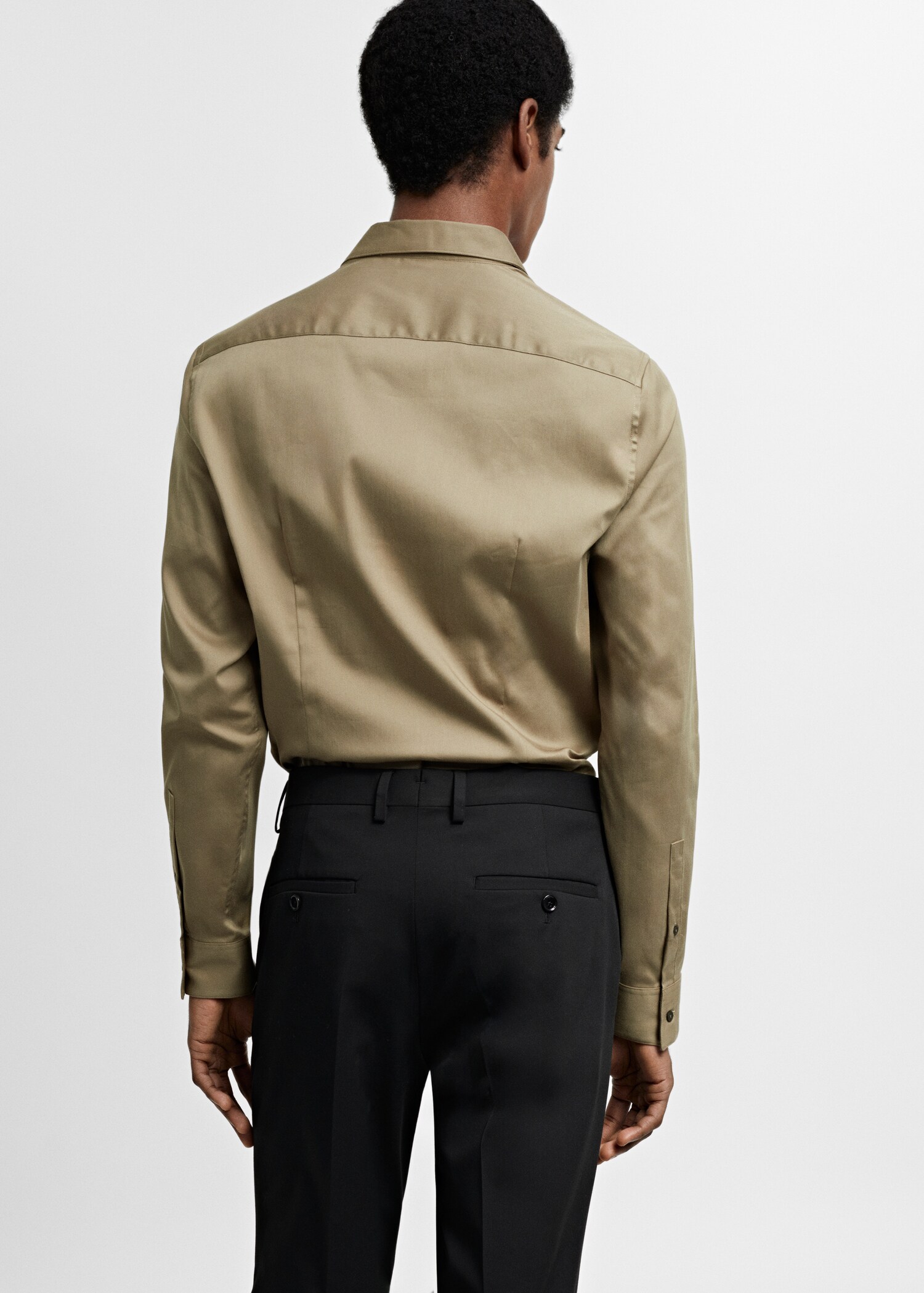 Super slim-fit poplin suit shirt - Reverse of the article