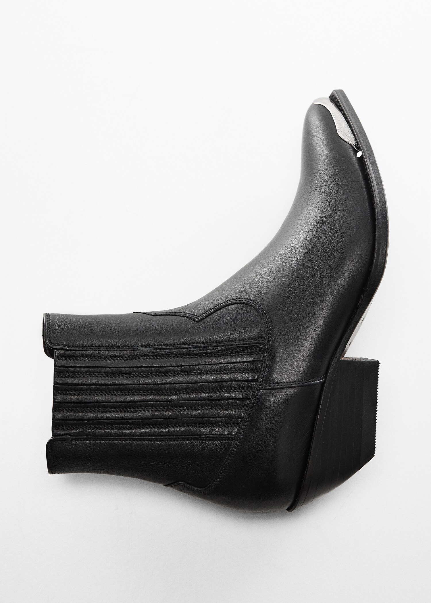 Lederstiefelette mit Metallspitze - Damen | MANGO Deutschland
