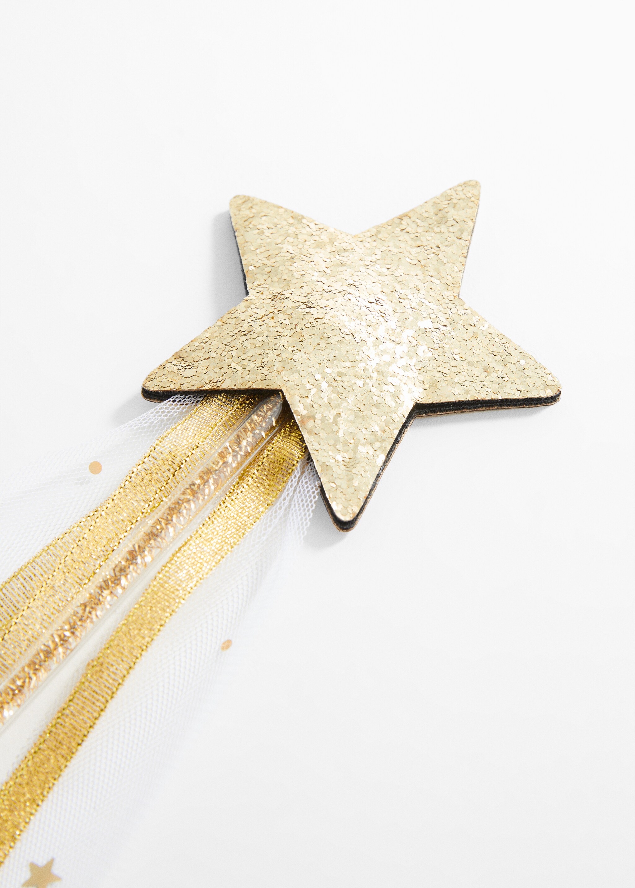 Glitter and tulle star costume wand - Medium plane