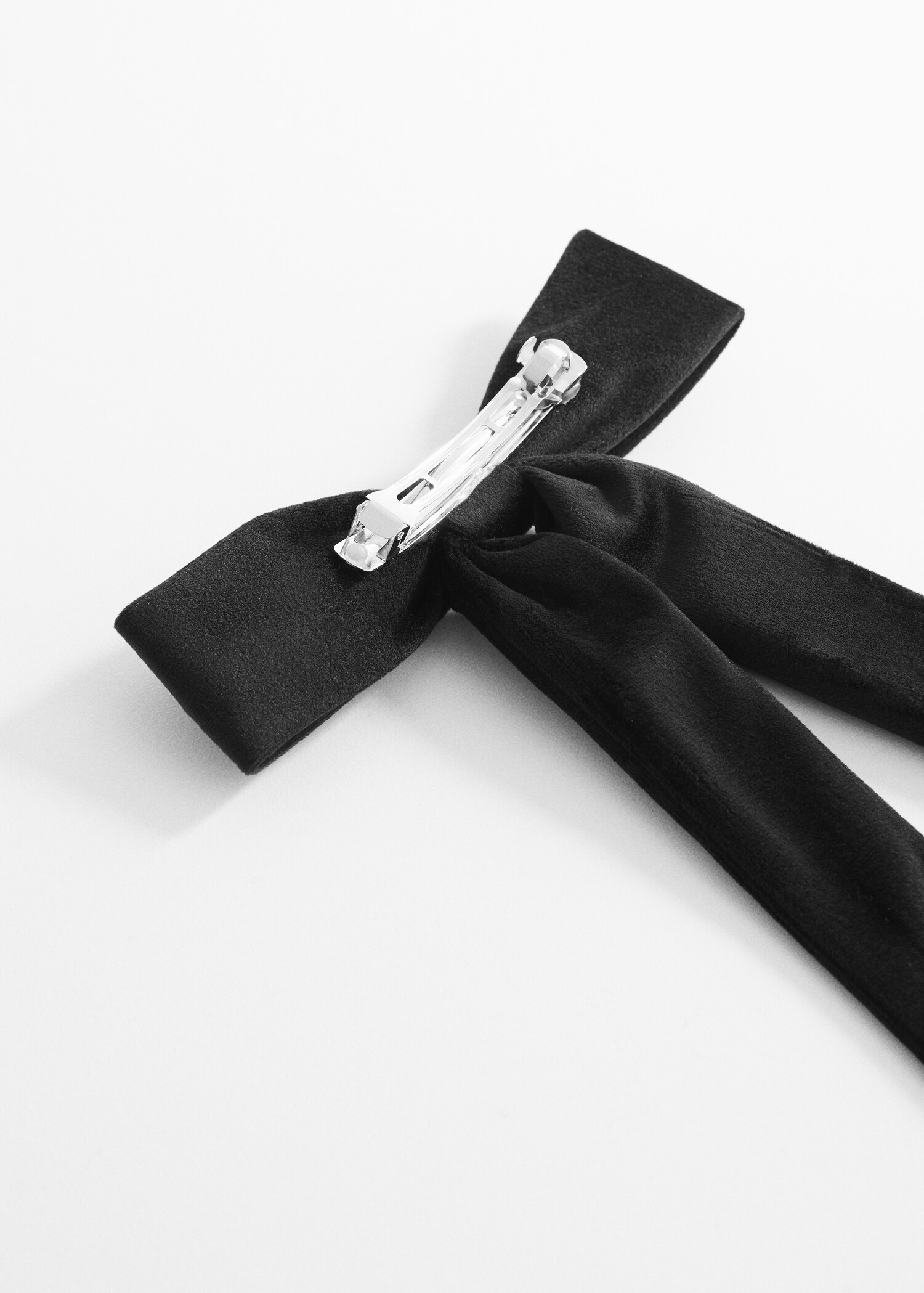 Velvet bow hairclip - Medium plane