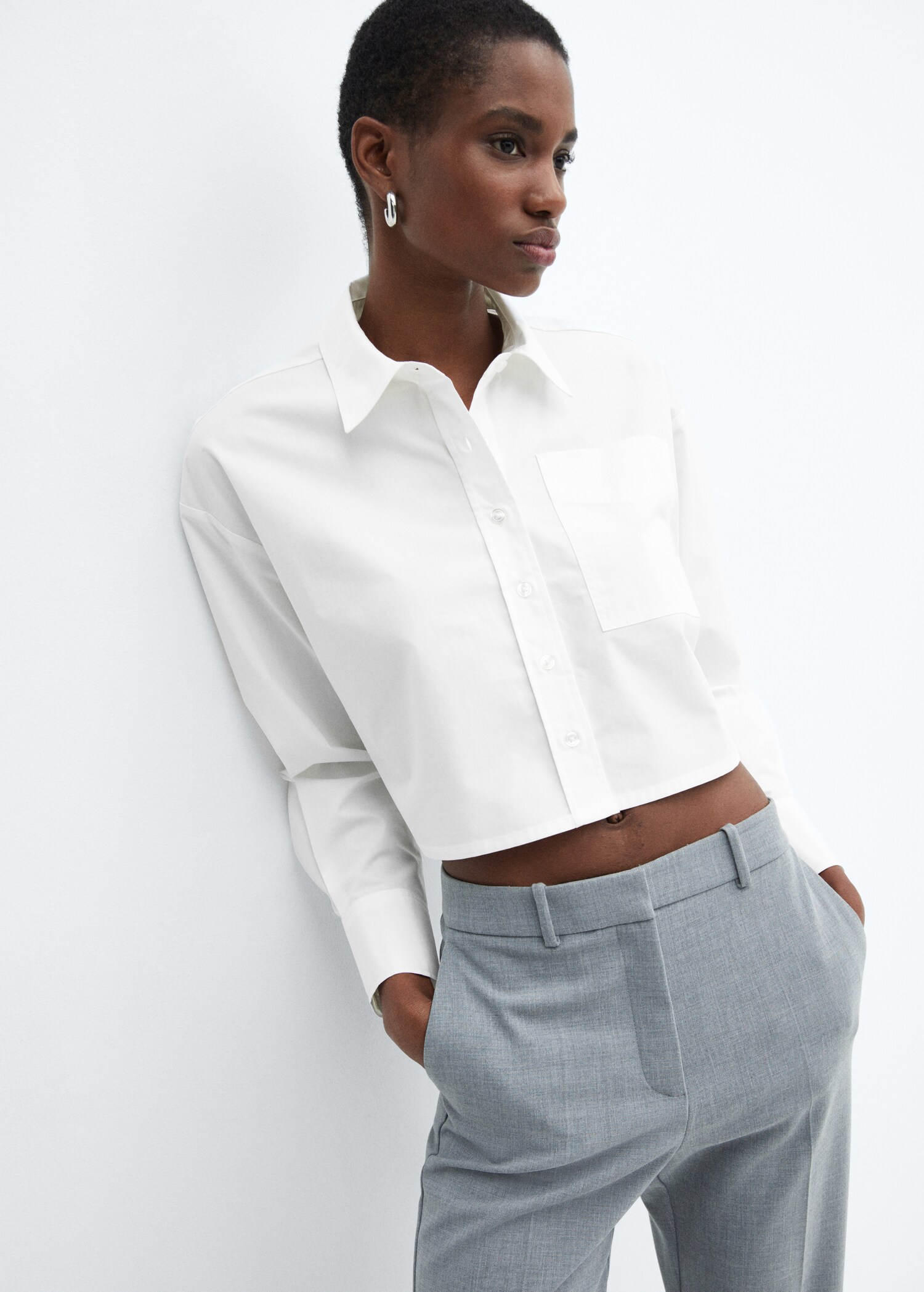 100% cotton crop shirt - Details of the article 2
