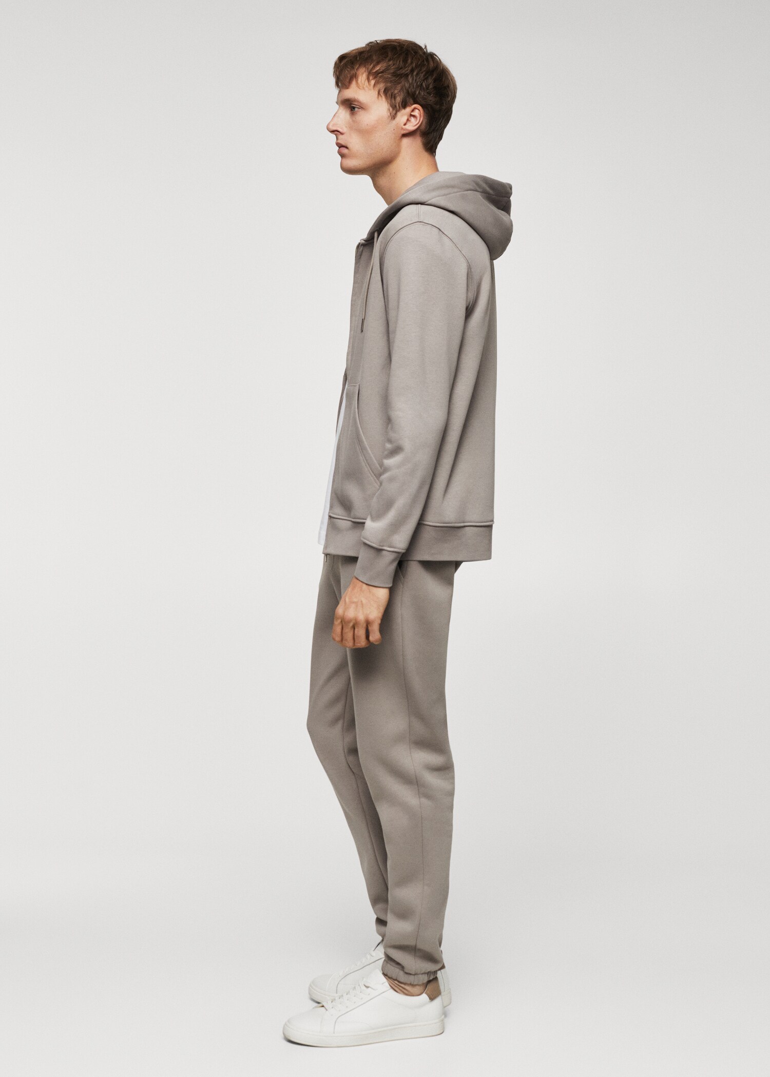 Sweatshirt de algodão com capuz de fecho de correr - Pormenor do artigo 2
