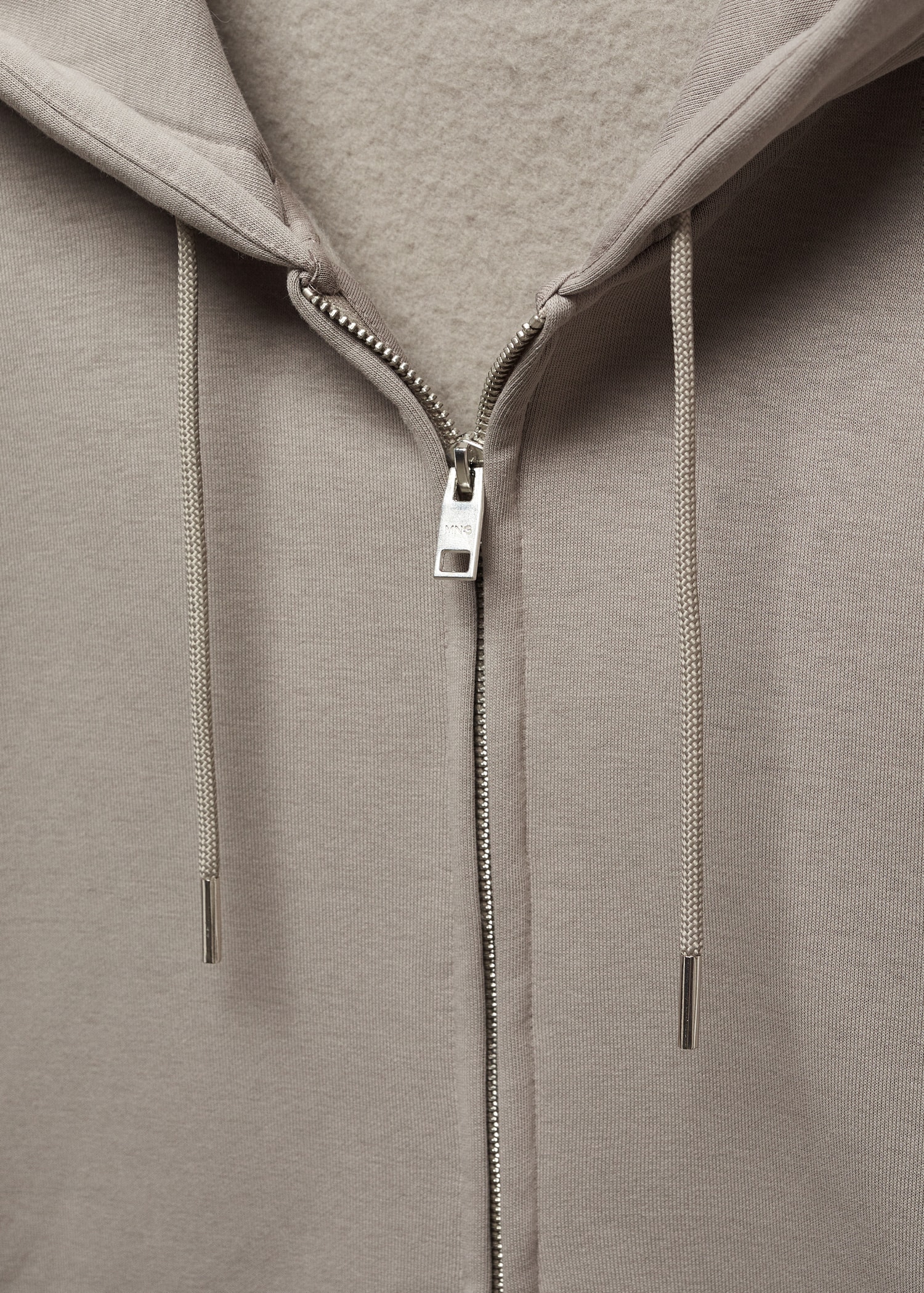 Sweatshirt de algodão com capuz de fecho de correr - Pormenor do artigo 8