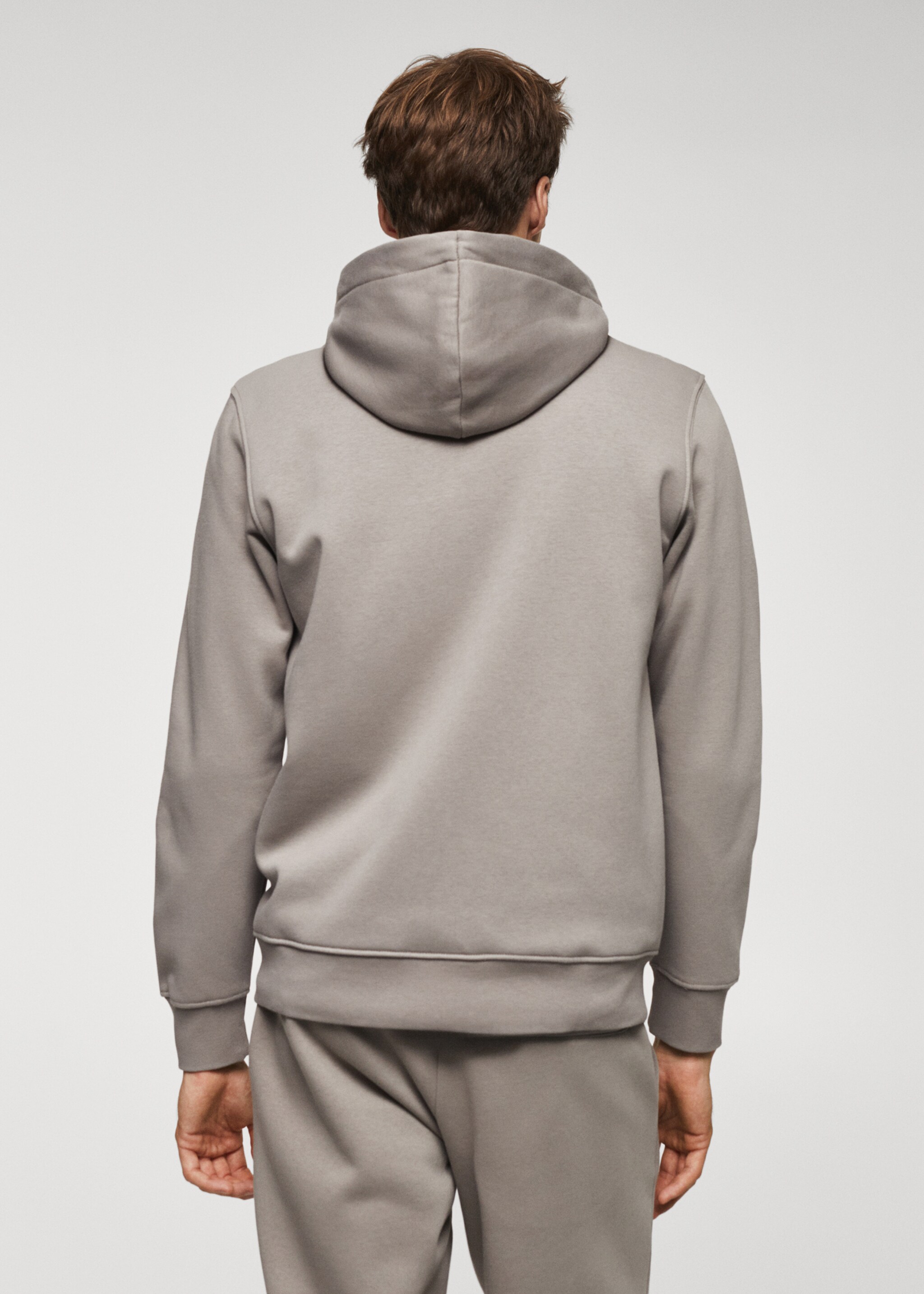 Sudadera algodón capucha cremallera - Reverso del artículo