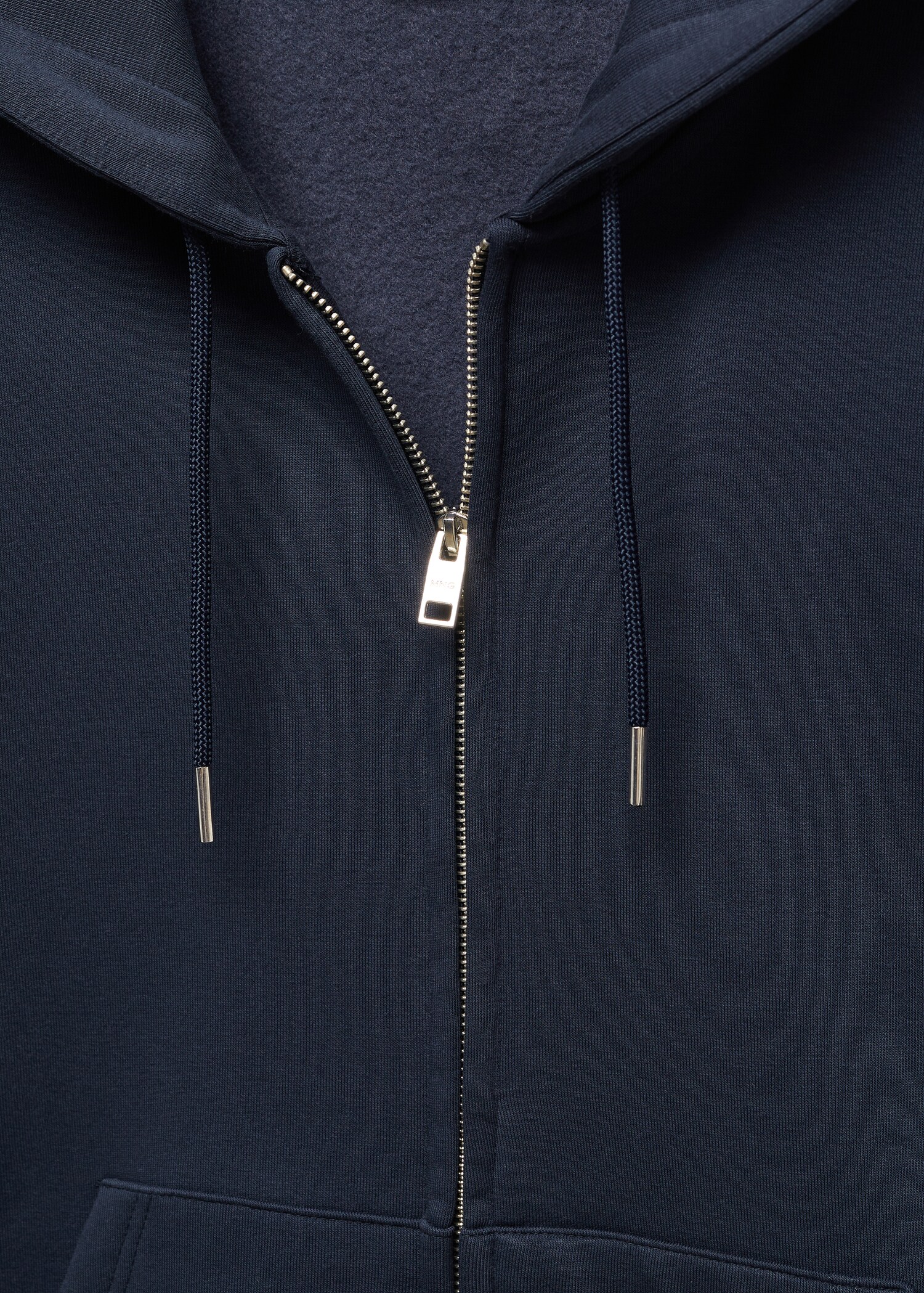 Sweatshirt de algodão com capuz de fecho de correr - Pormenor do artigo 8