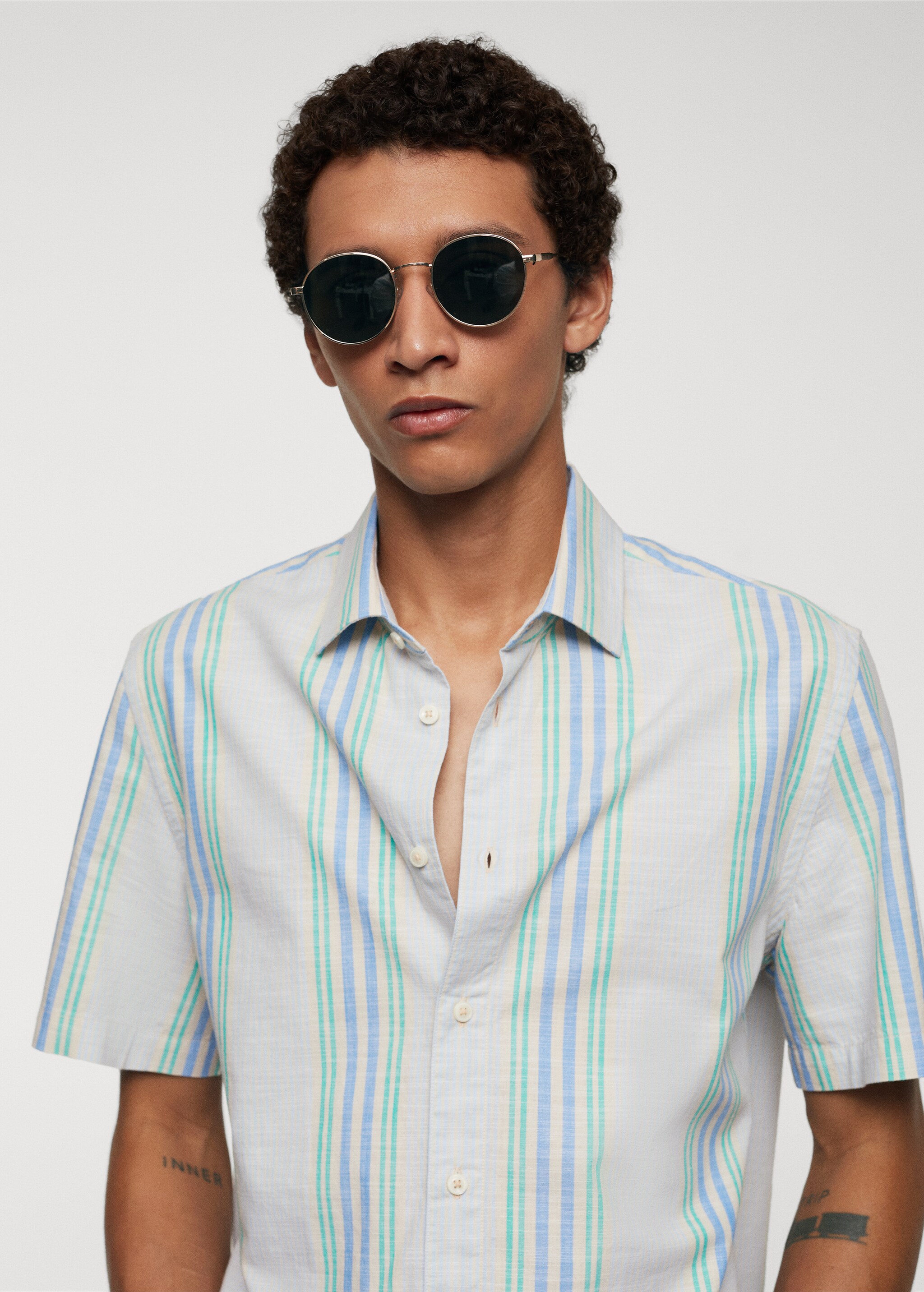 Regular-fit printed cotton shirt - Details of the article 1
