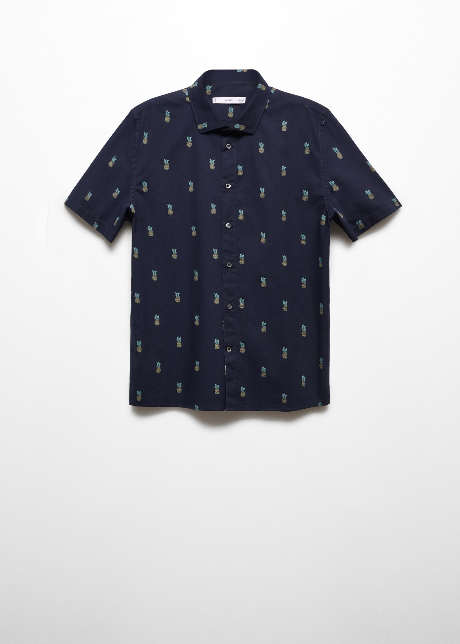 100% cotton shirt with pineapple print - Man | MANGO USA 