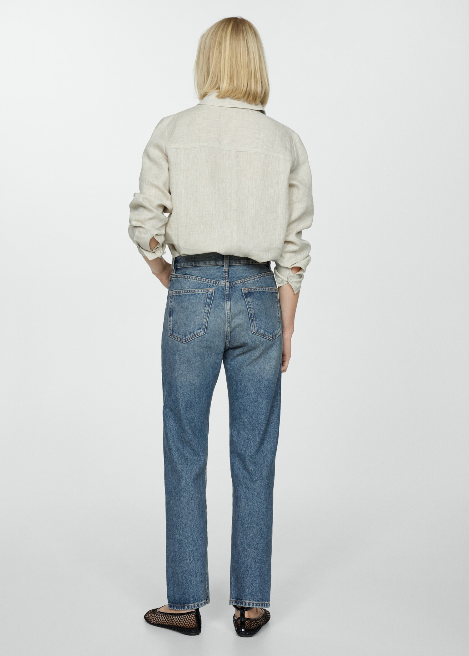 Straight jeans with forward seams - Reverse of the article