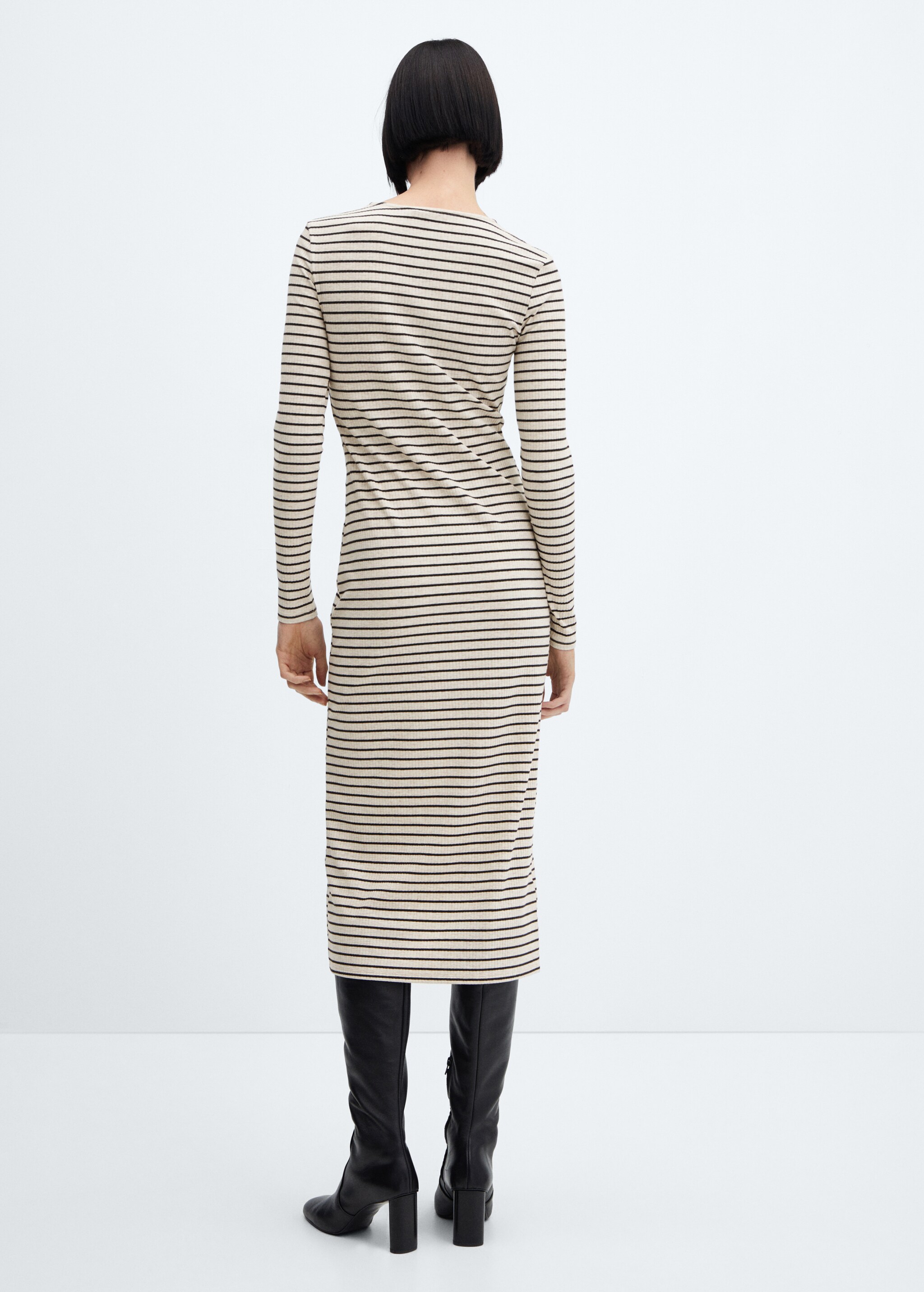Striped ribbed dress - Reverse of the article