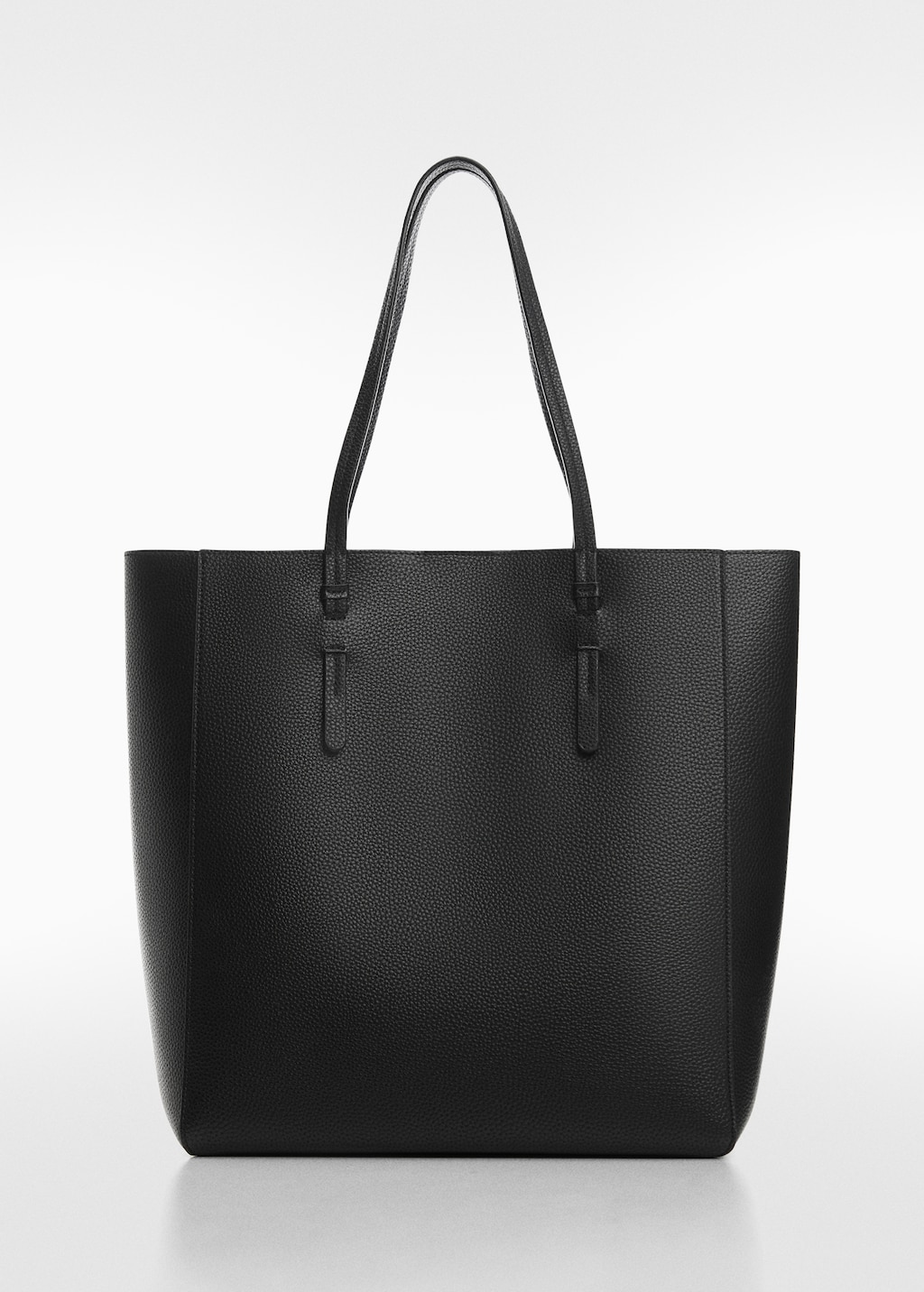 Leather effect shopper bag