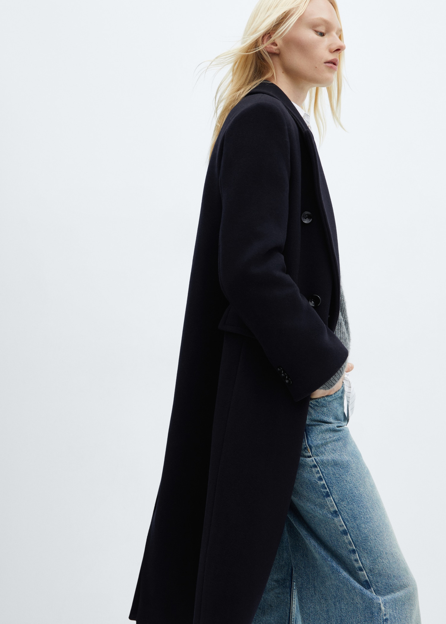 Double-breasted Manteco wool coat Women MANGO Taiwan area