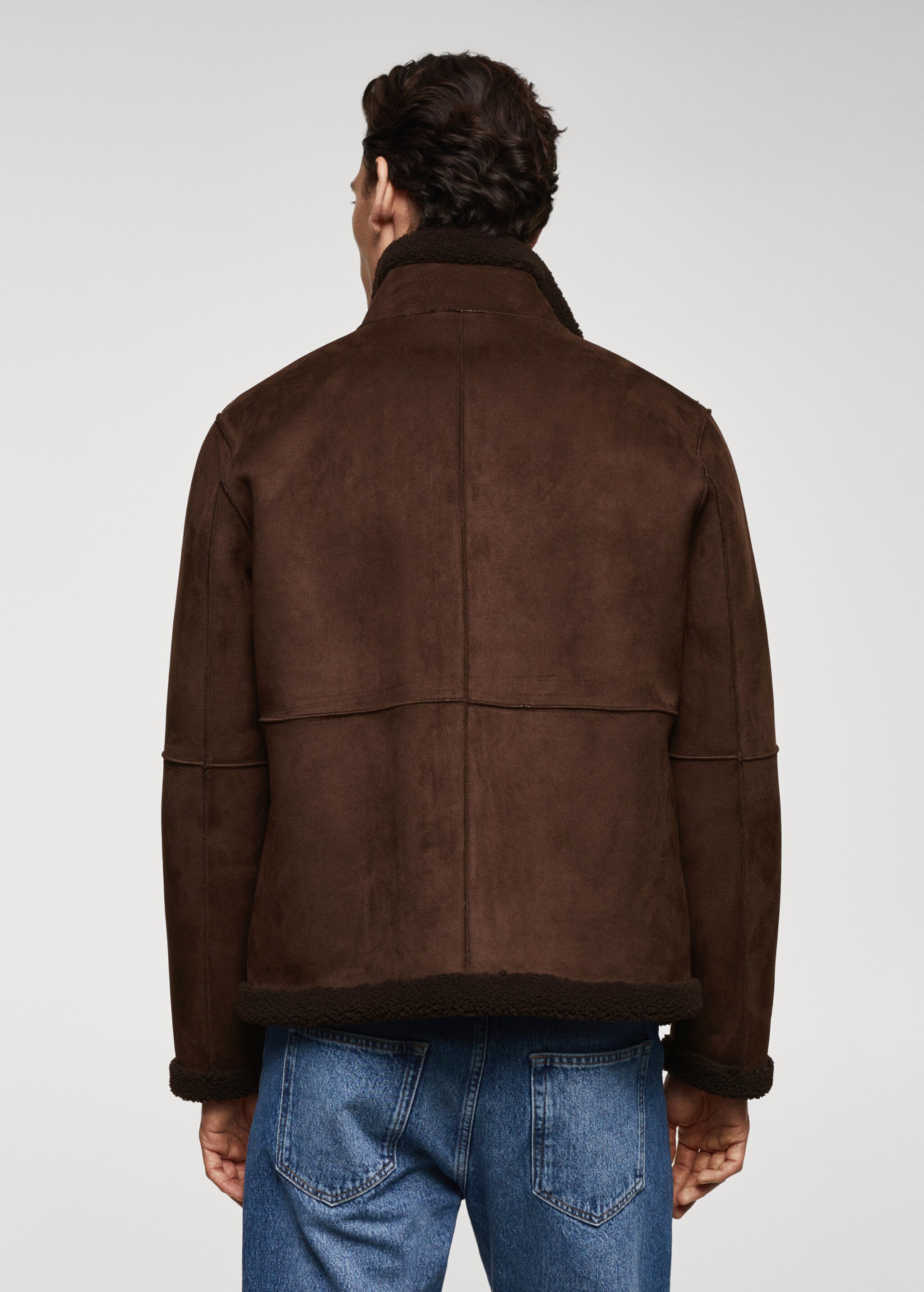 Shearling-lined leather-effect jacket - Reverse of the article