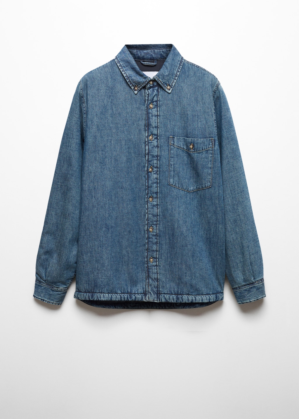 Quilted denim overshirt