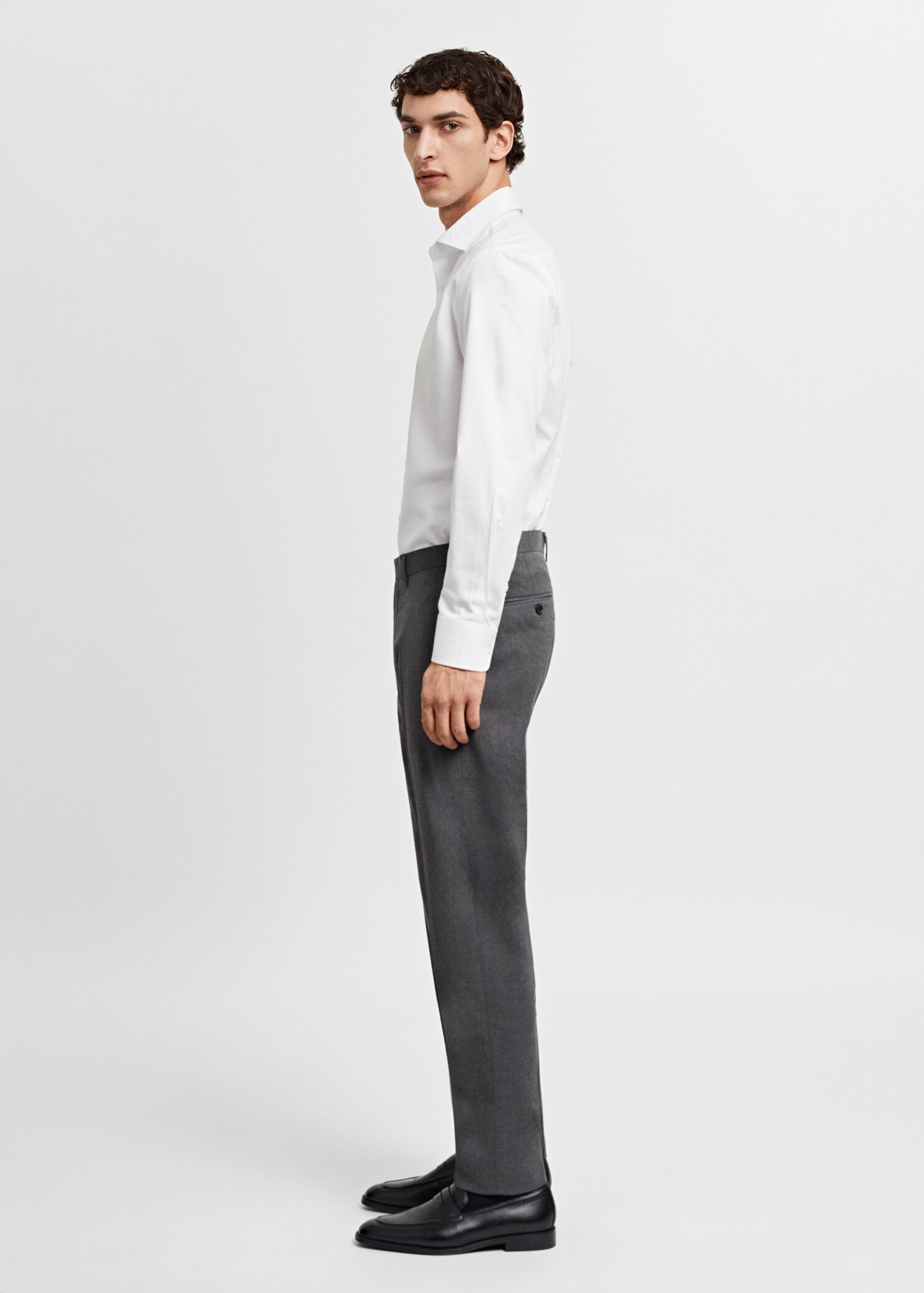 Slim-fit textured cotton suit shirt - Details of the article 2