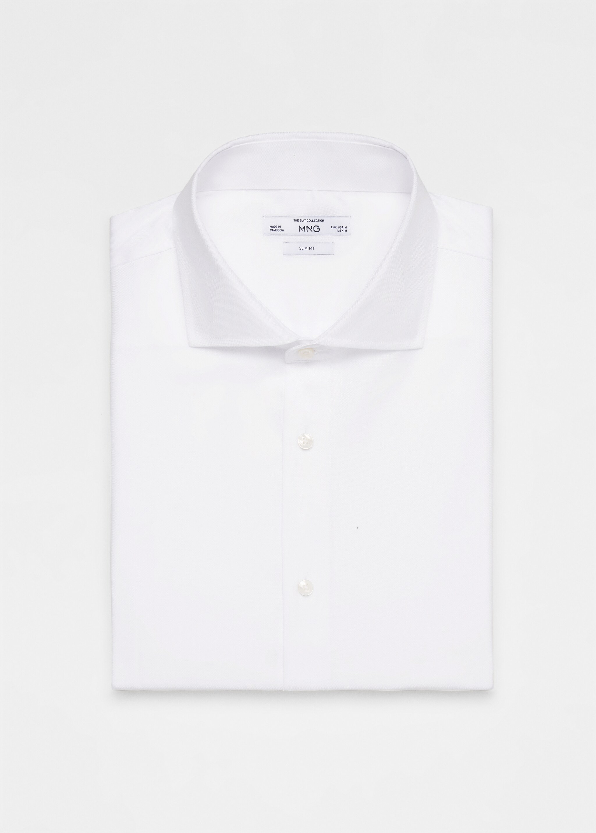 Camisa de fato de algodão slim fit com estrutura - Pormenor do artigo 8