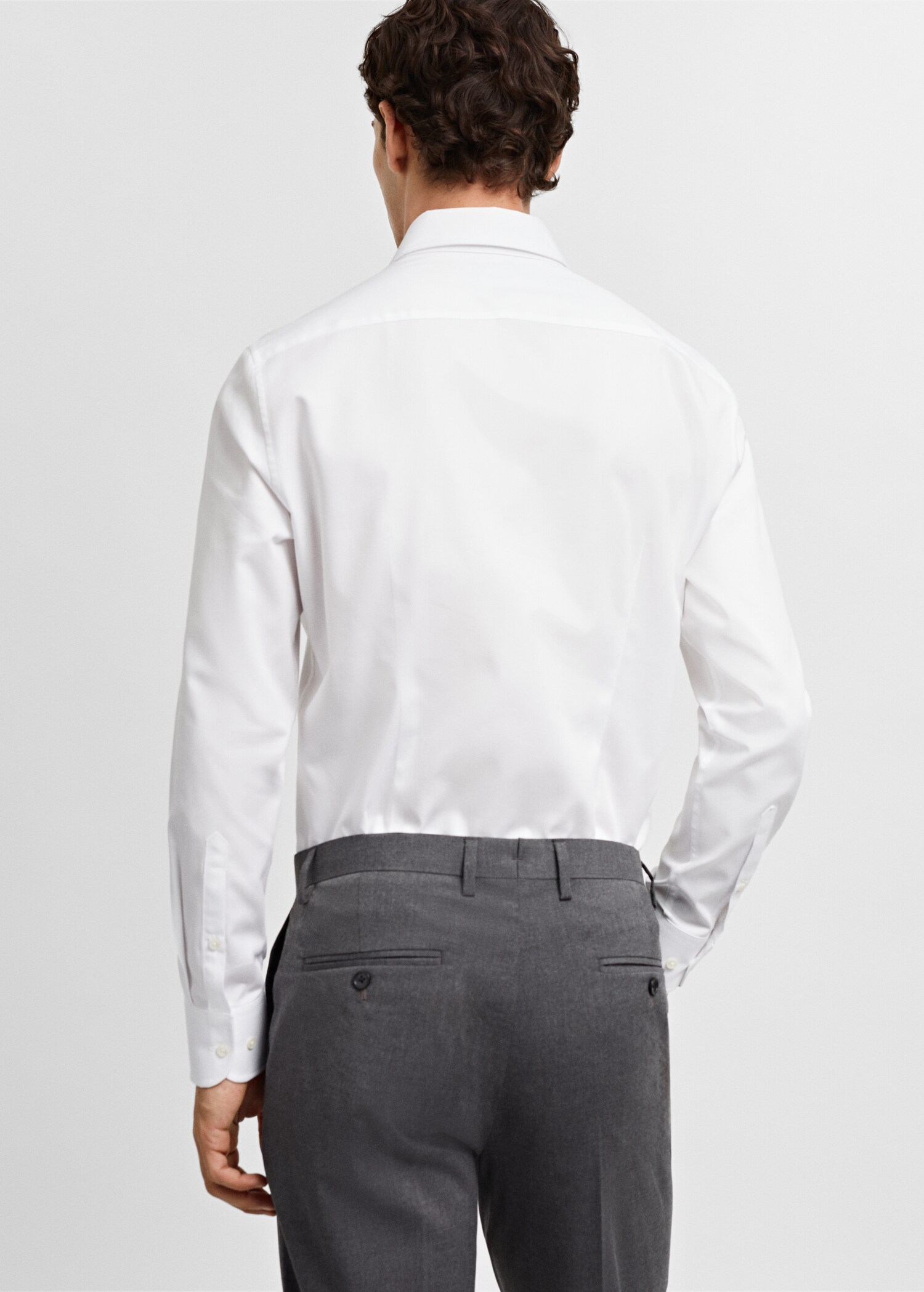 Slim-fit textured cotton suit shirt - Reverse of the article