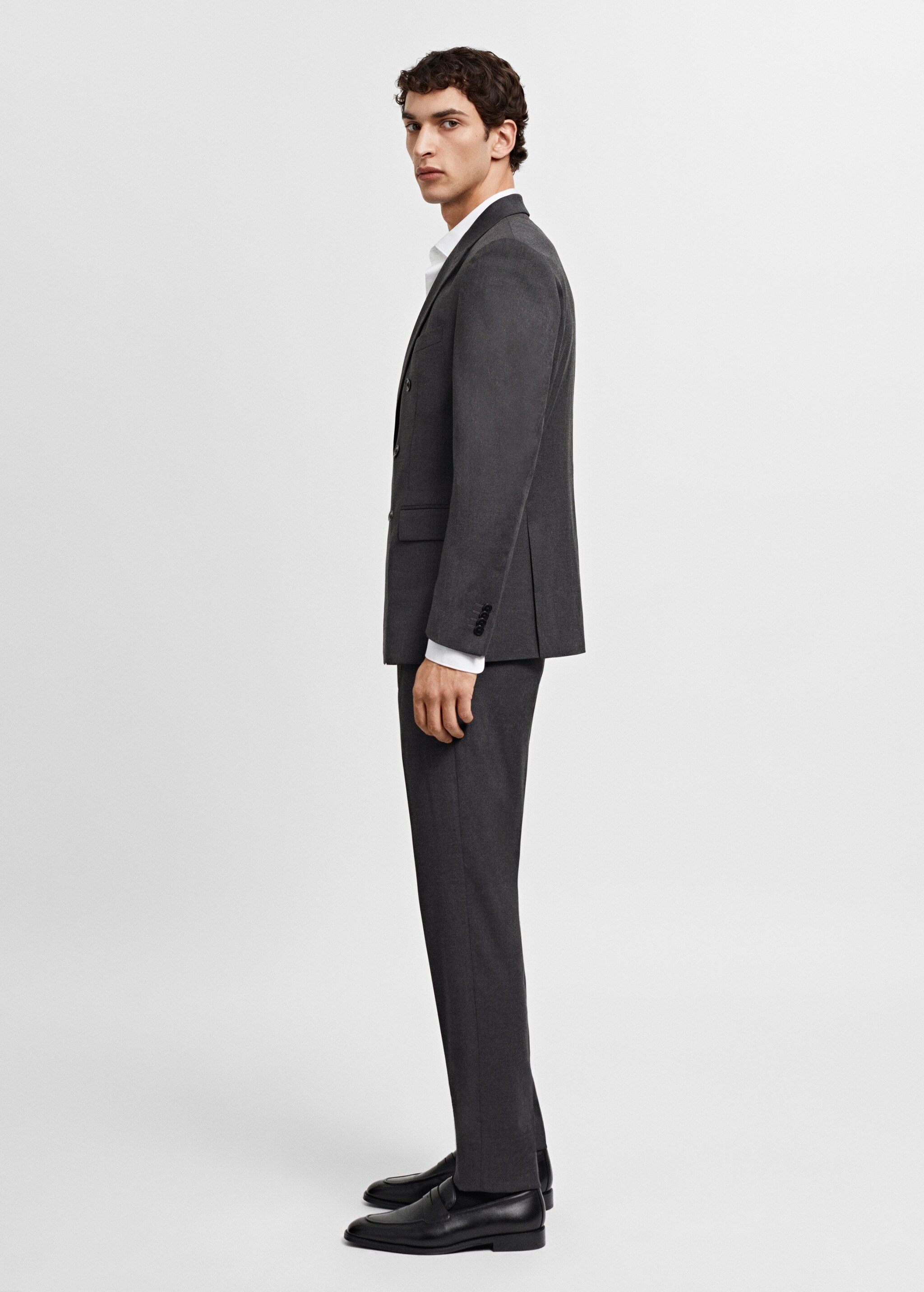 Slim fit double-breasted suit blazer - Details of the article 2