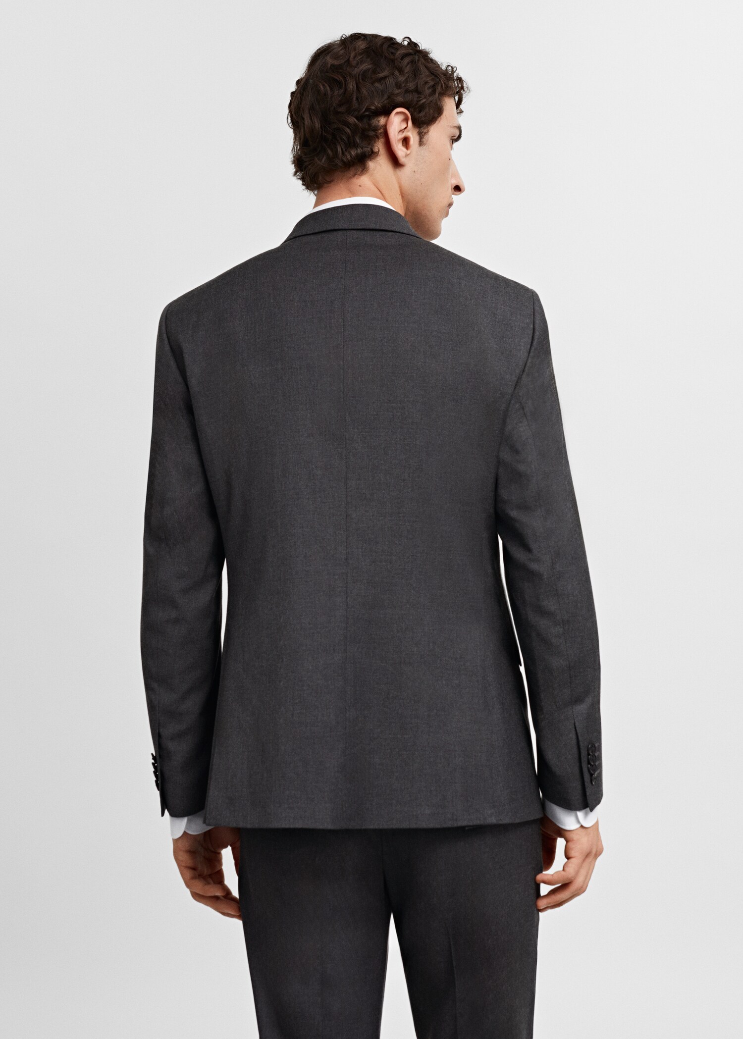 Двубортный костюмный пиджак slim fit - Обратная сторона изделия