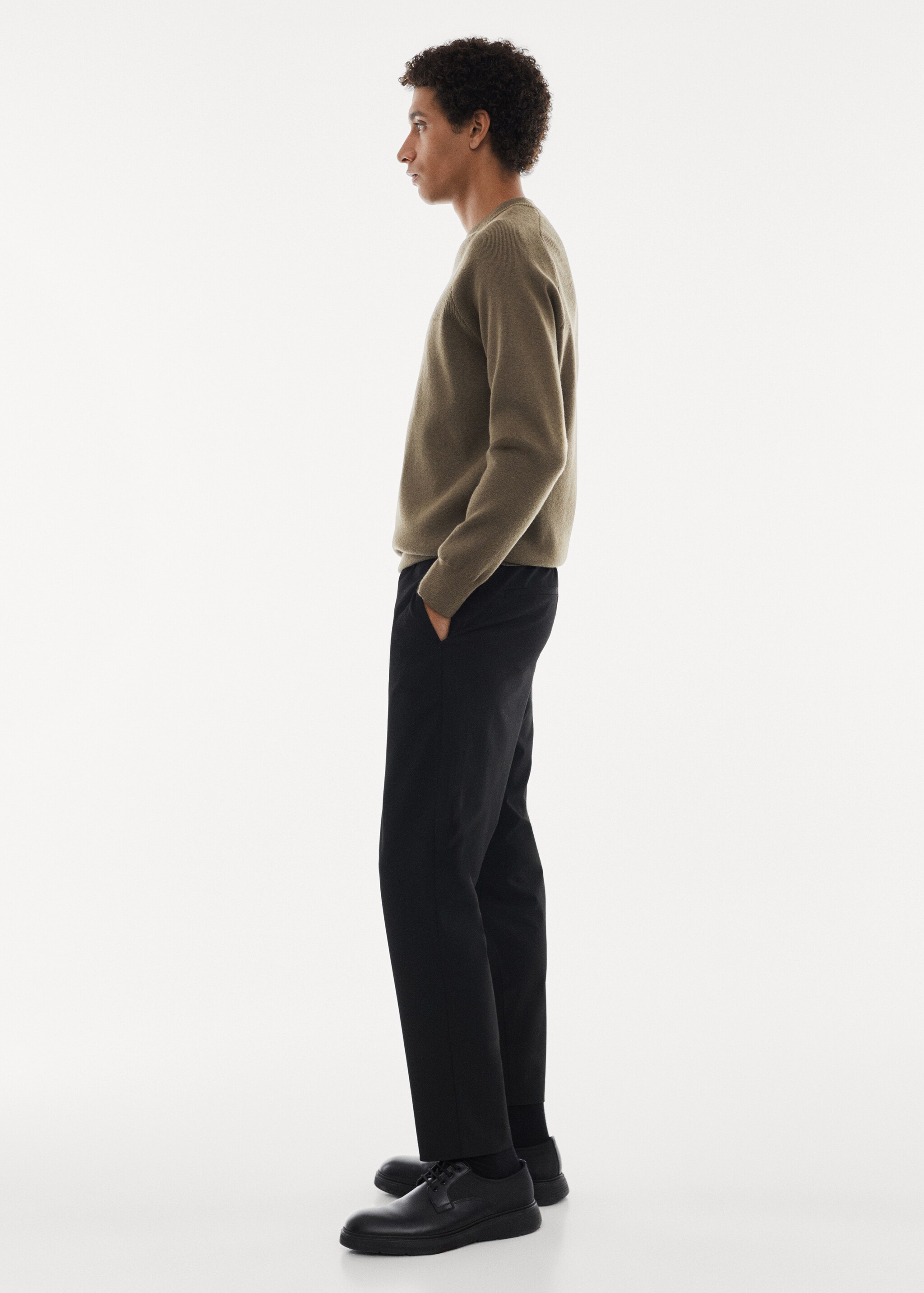 Stretch sweater with ribbed detail - Details of the article 2