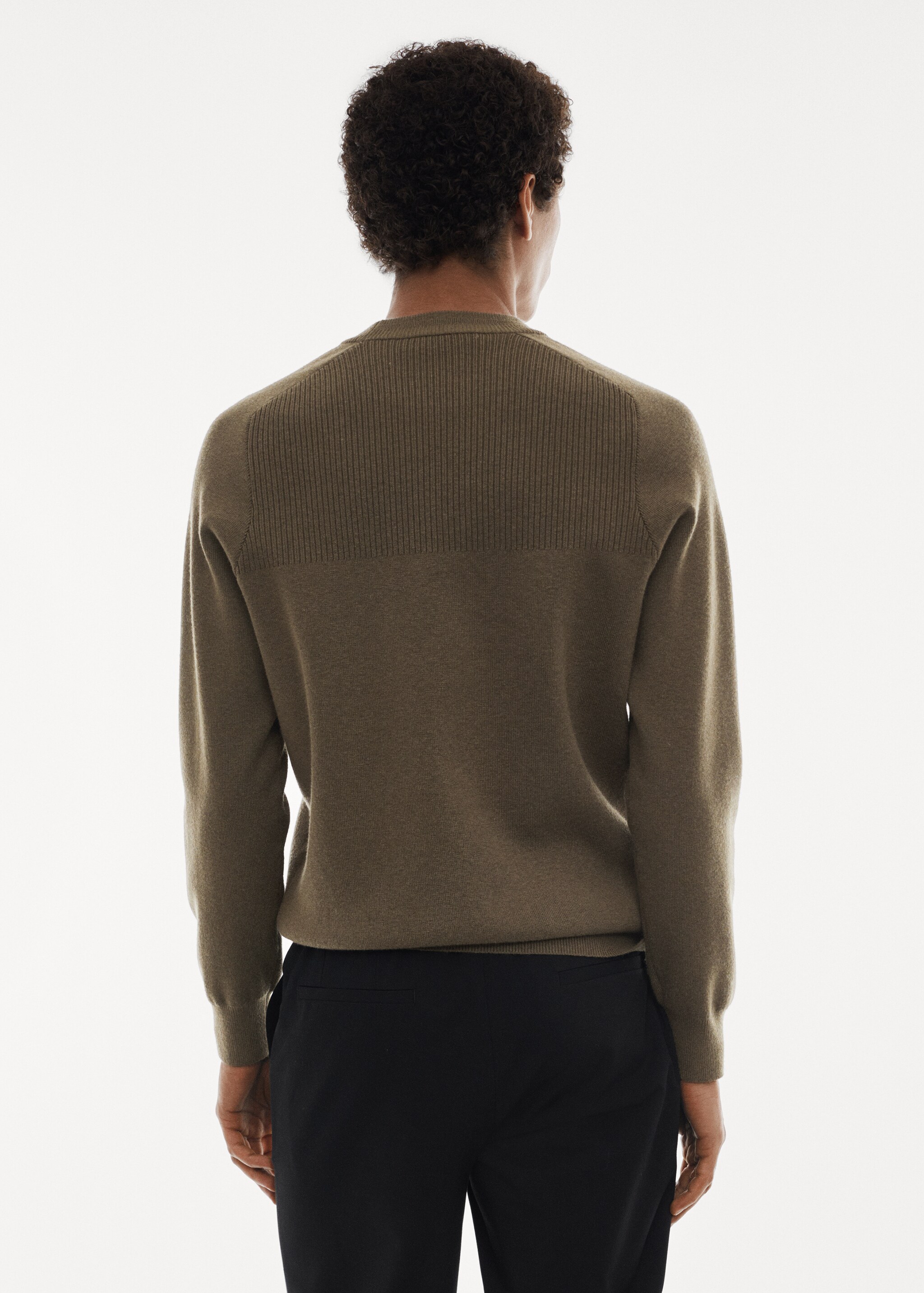 Stretch sweater with ribbed detail - Reverse of the article