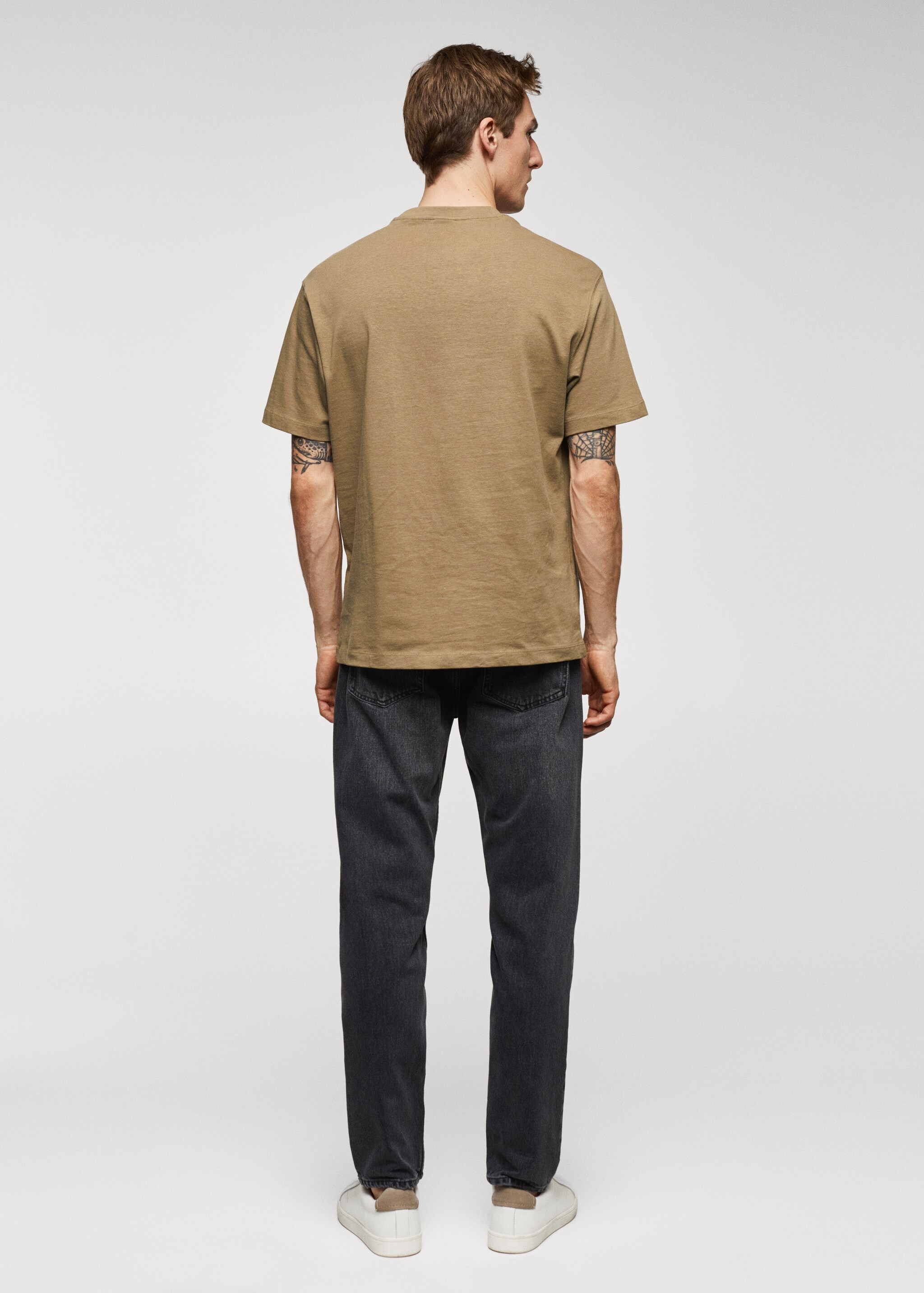 Basic 100% cotton relaxed-fit t-shirt - Reverse of the article