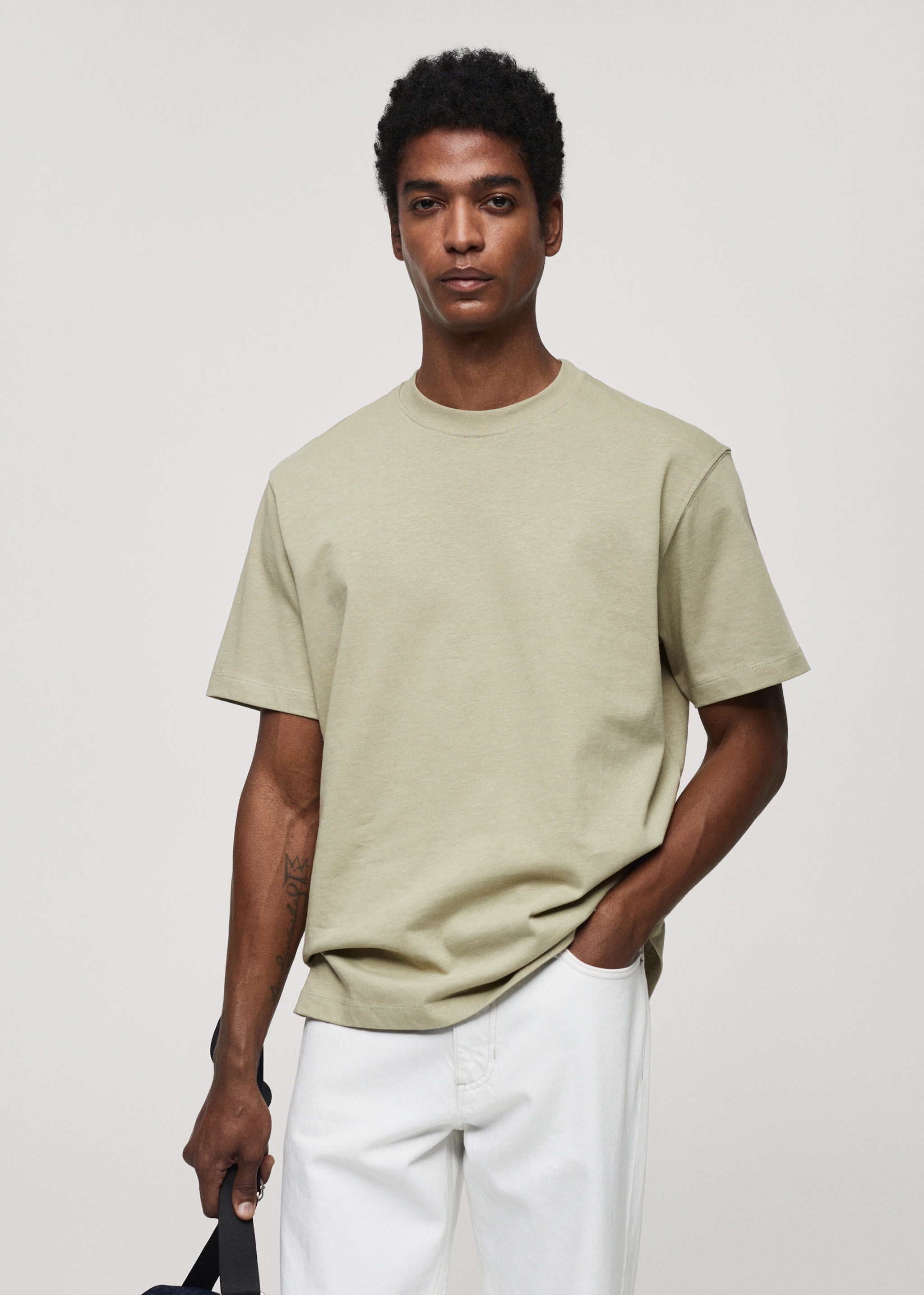 Basic 100% cotton relaxed-fit t-shirt - Medium plane