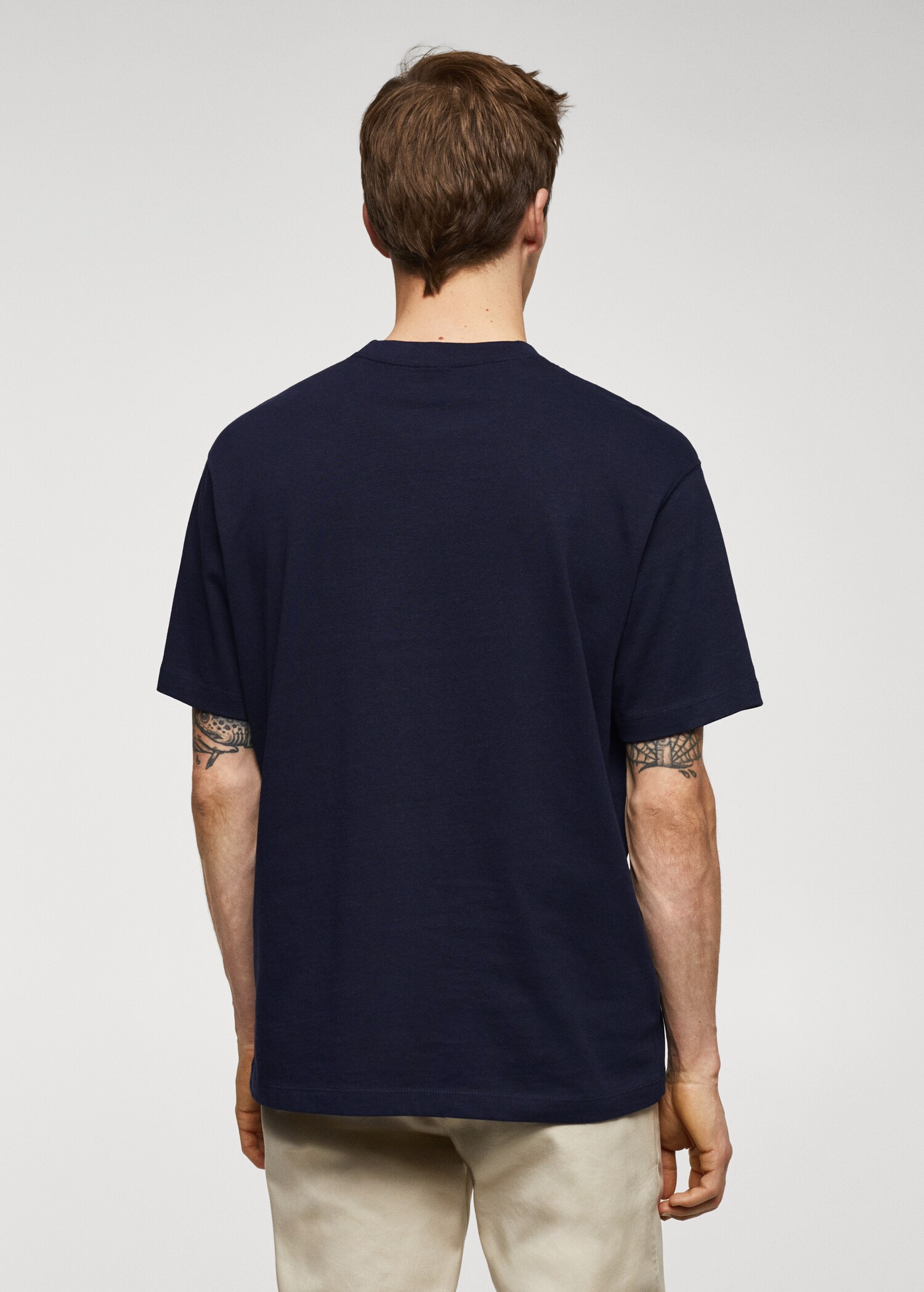 Basic 100% cotton relaxed-fit t-shirt - Reverse of the article