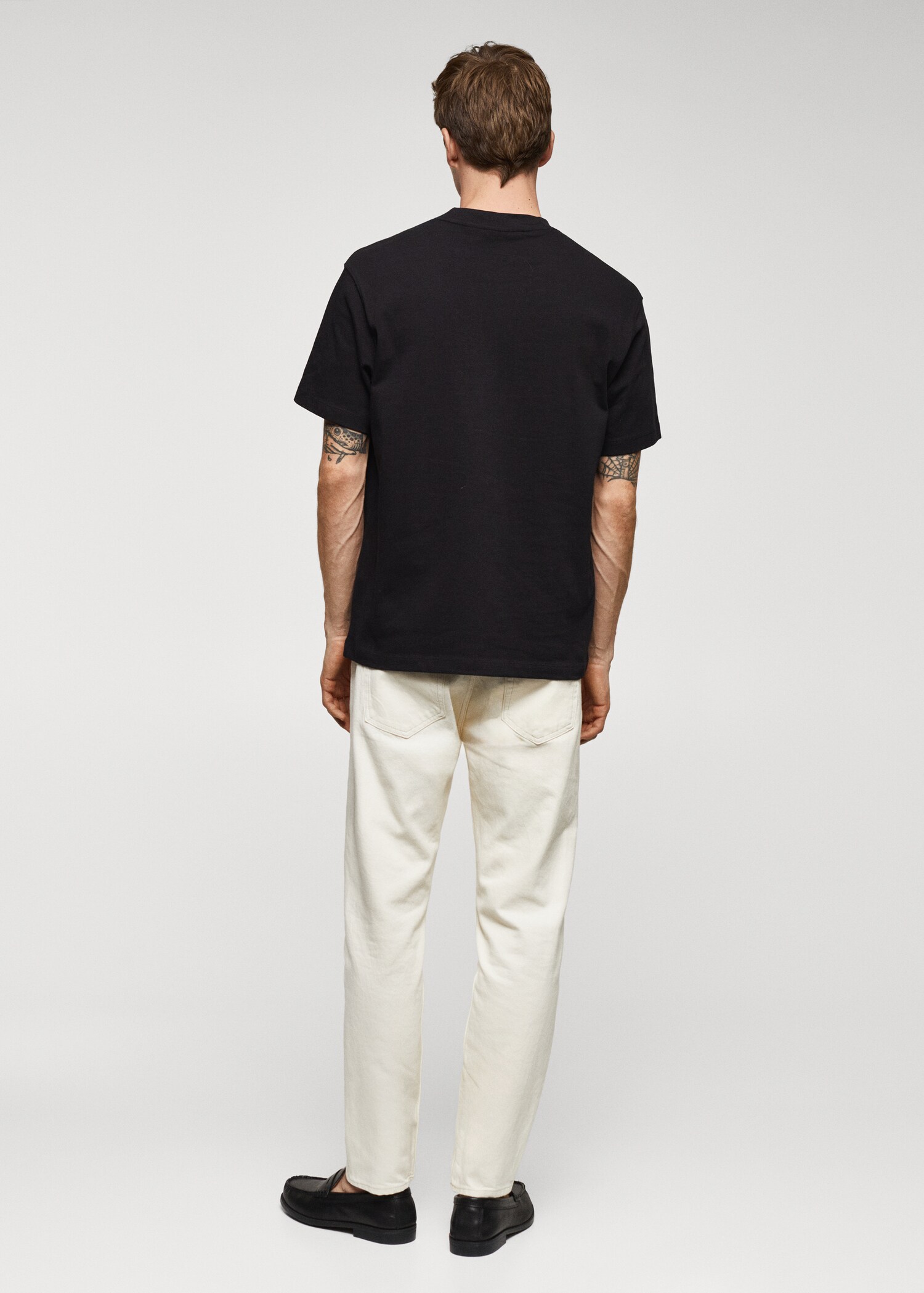 Basic 100% cotton relaxed-fit t-shirt - Reverse of the article