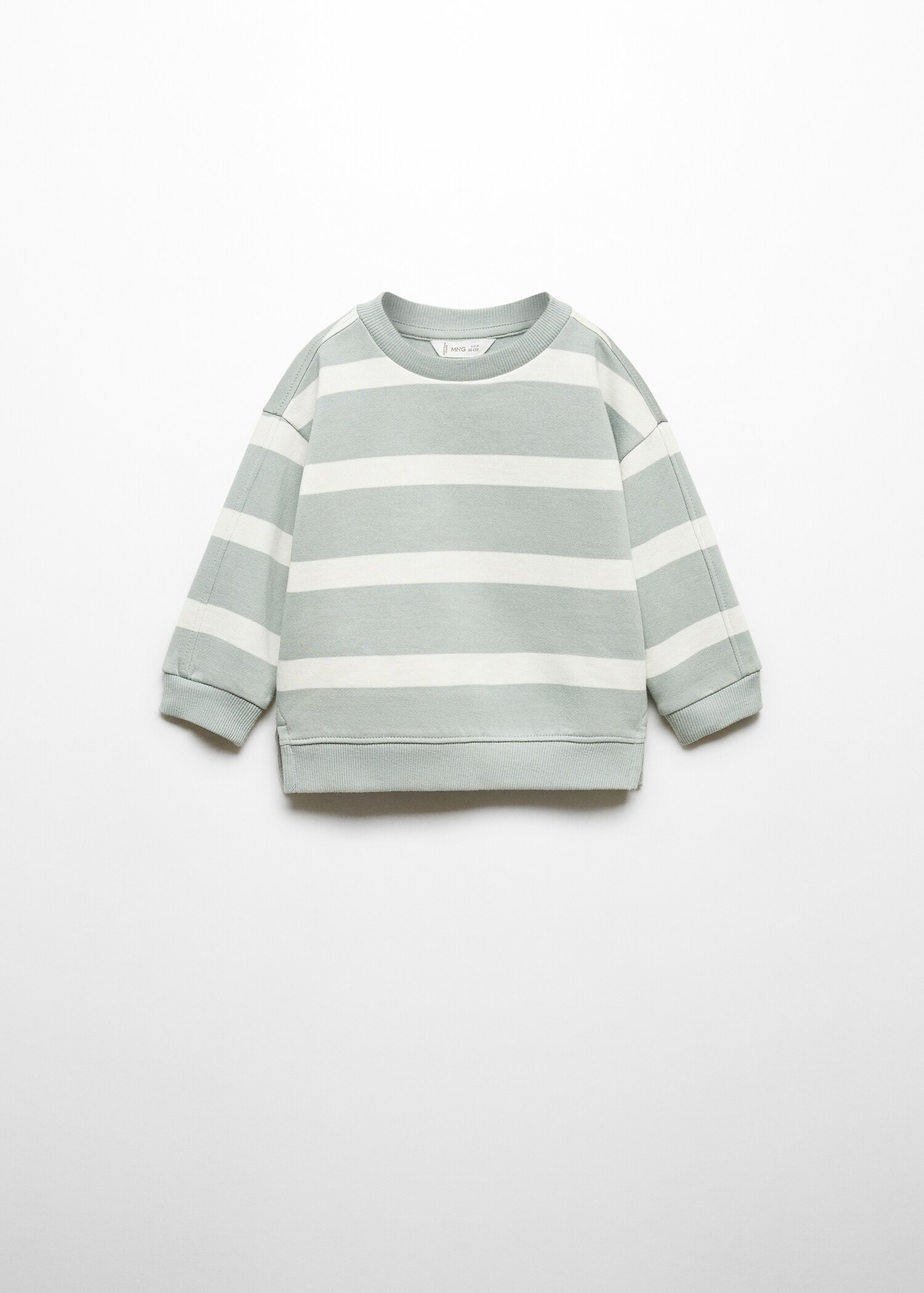 Çizgili koton sweatshirt - Modelsiz ürün