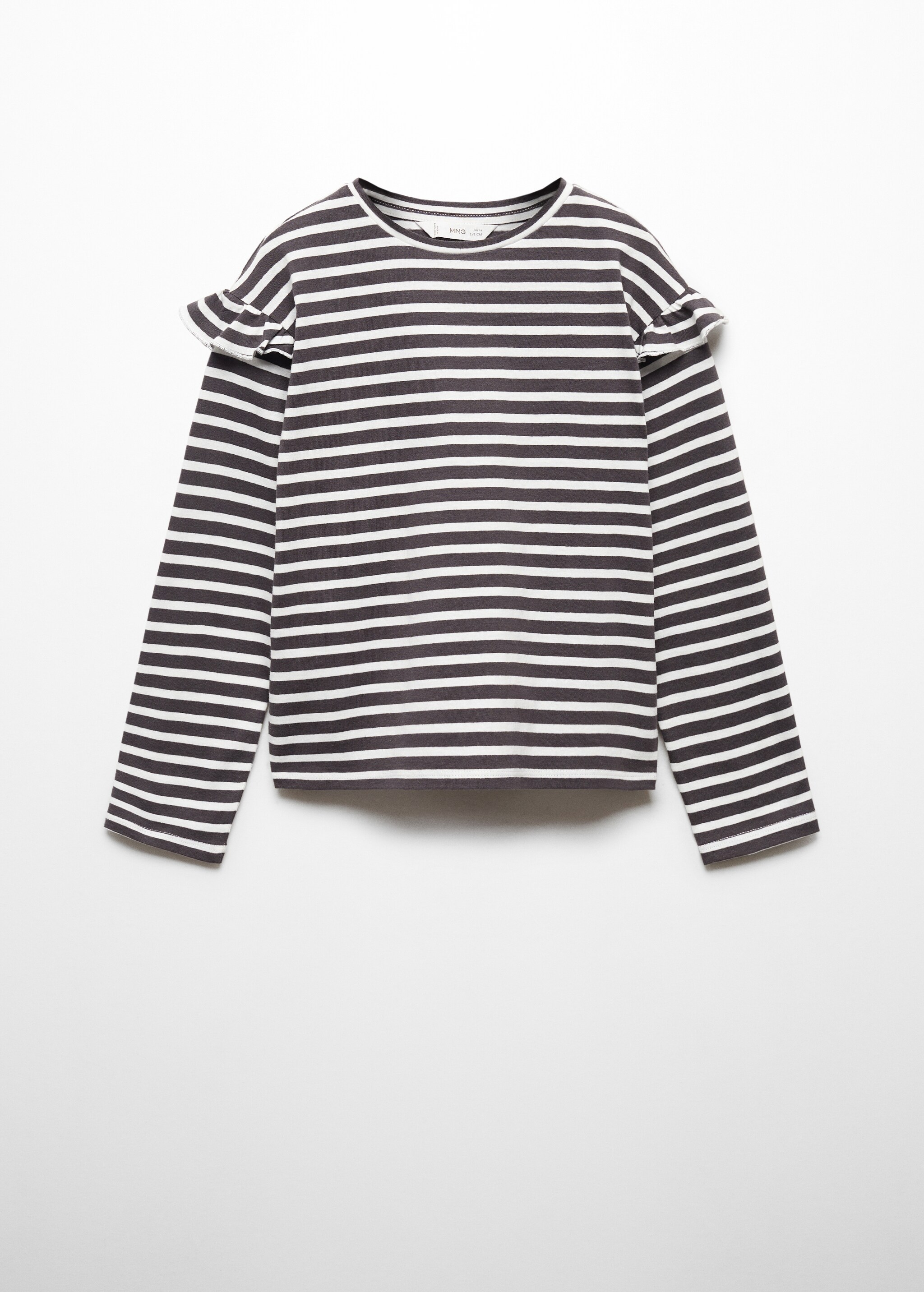 Striped ruffle sleeve t-shirt - Article without model