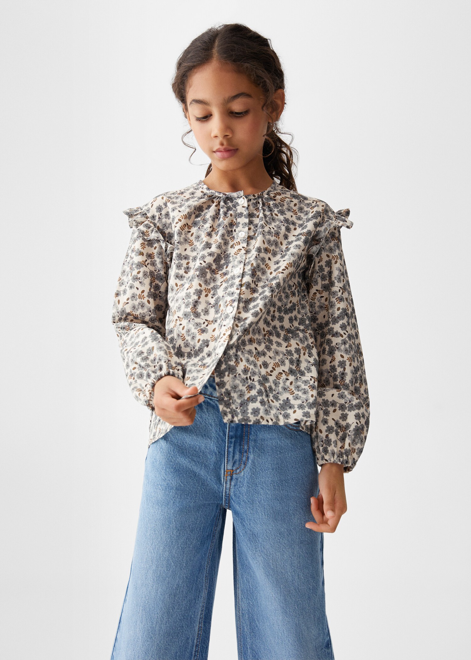 Blusa algodón estampada - Plano medio