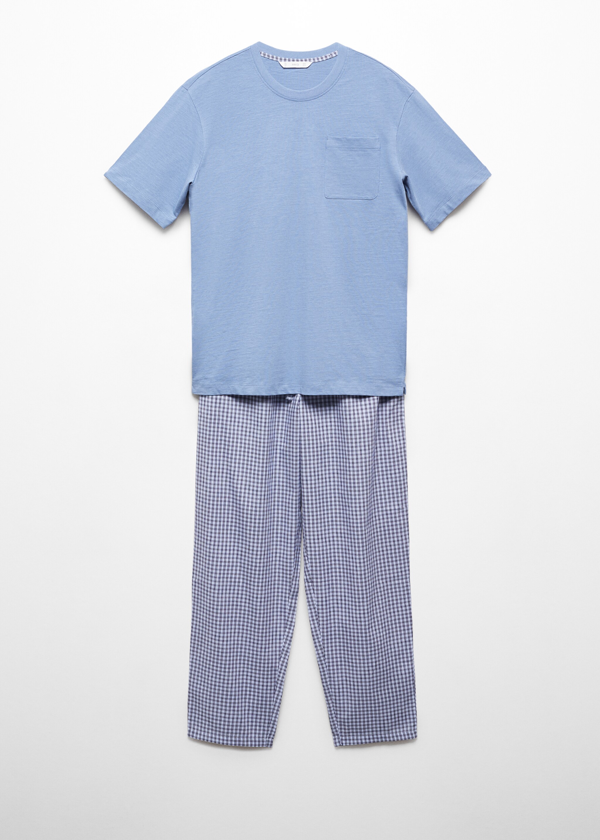 Комплект пижама из хлопка в клетку - Изделие без модели
