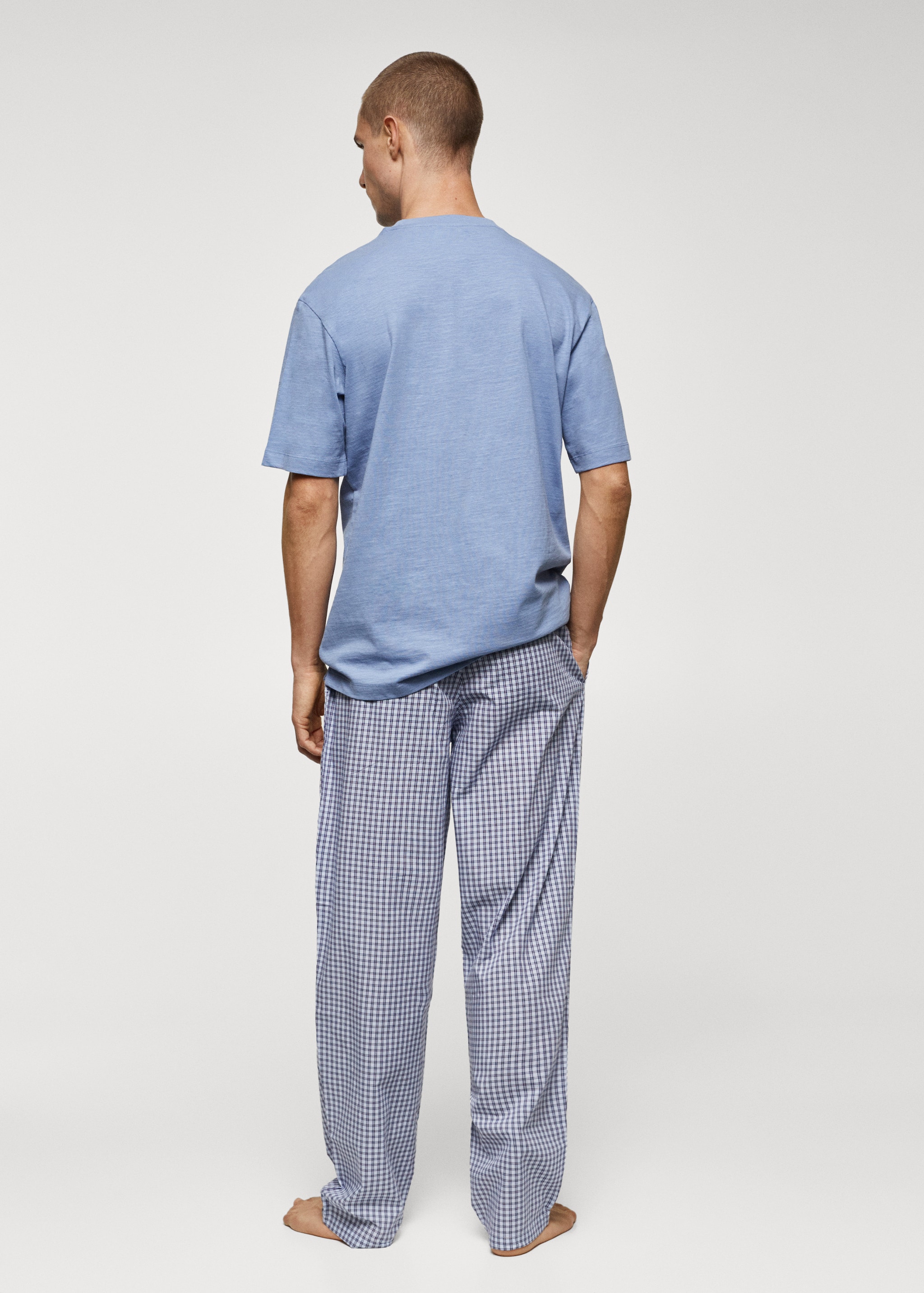 Комплект пижама из хлопка в клетку - Обратная сторона изделия