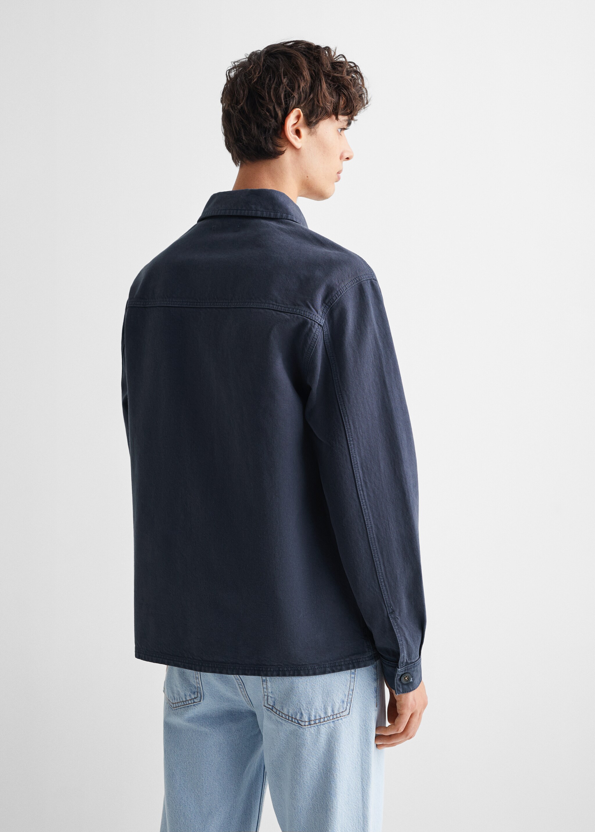Cotton overshirt with buttons - Reverse of the article