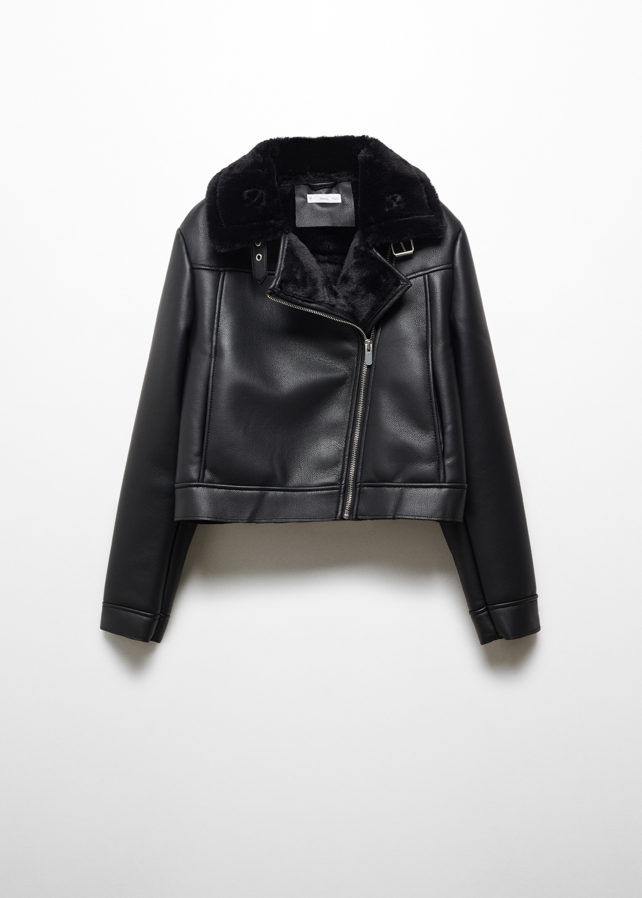 Faux shearling-lined biker jacket - Article without model