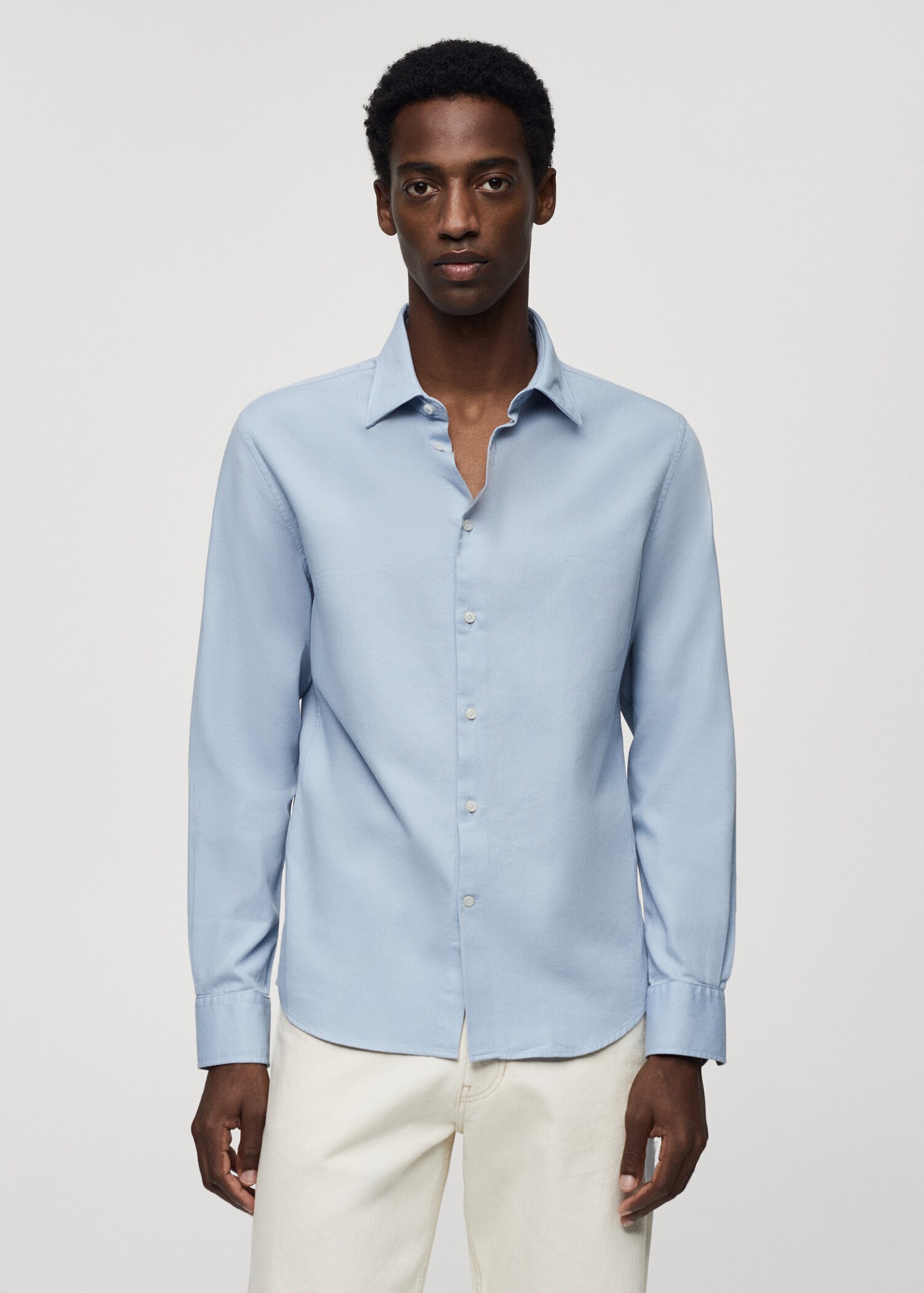 Chemise slim-fit coton structurée - Plan moyen