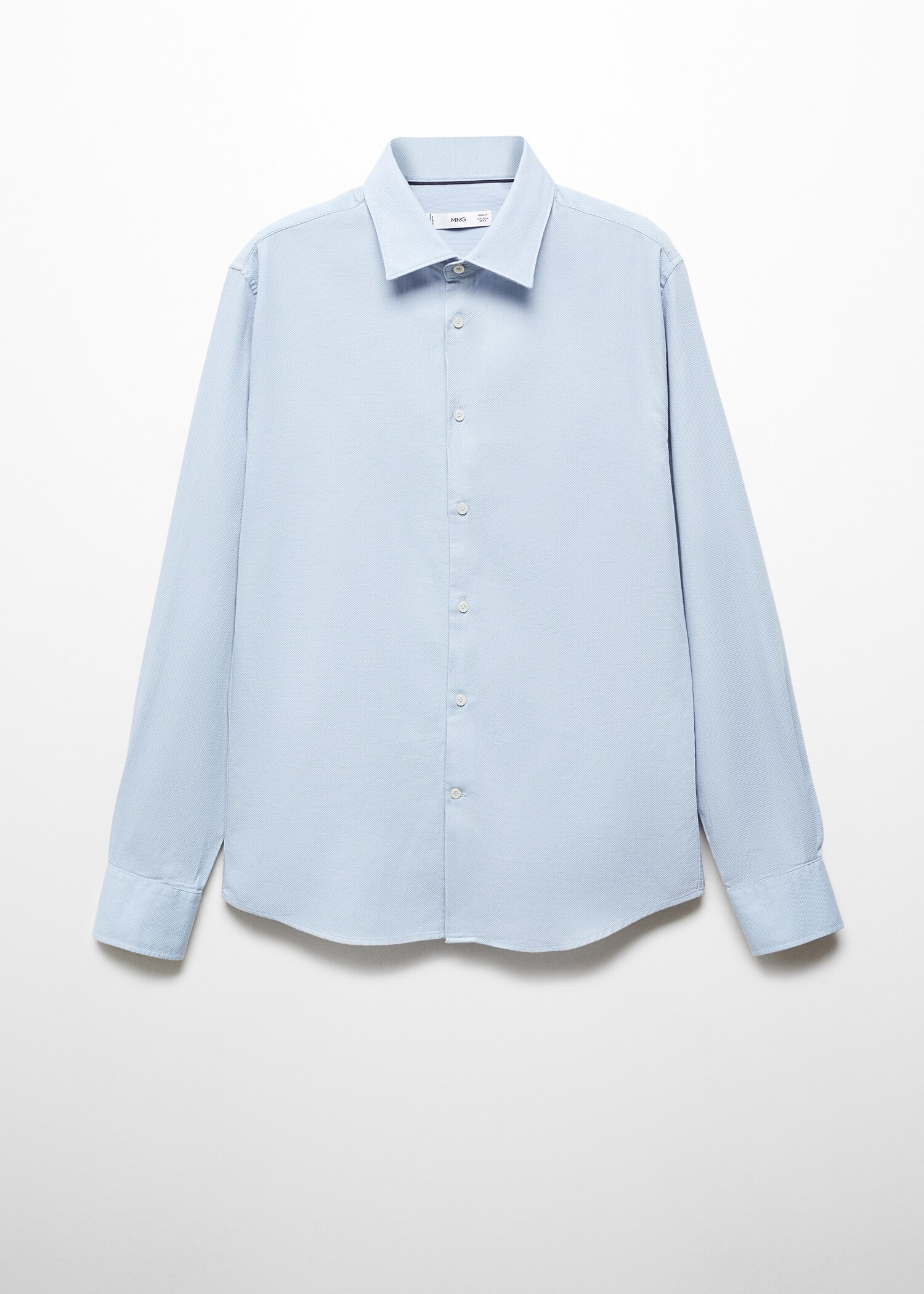 Slim-fit cotton structured shirt - Article without model