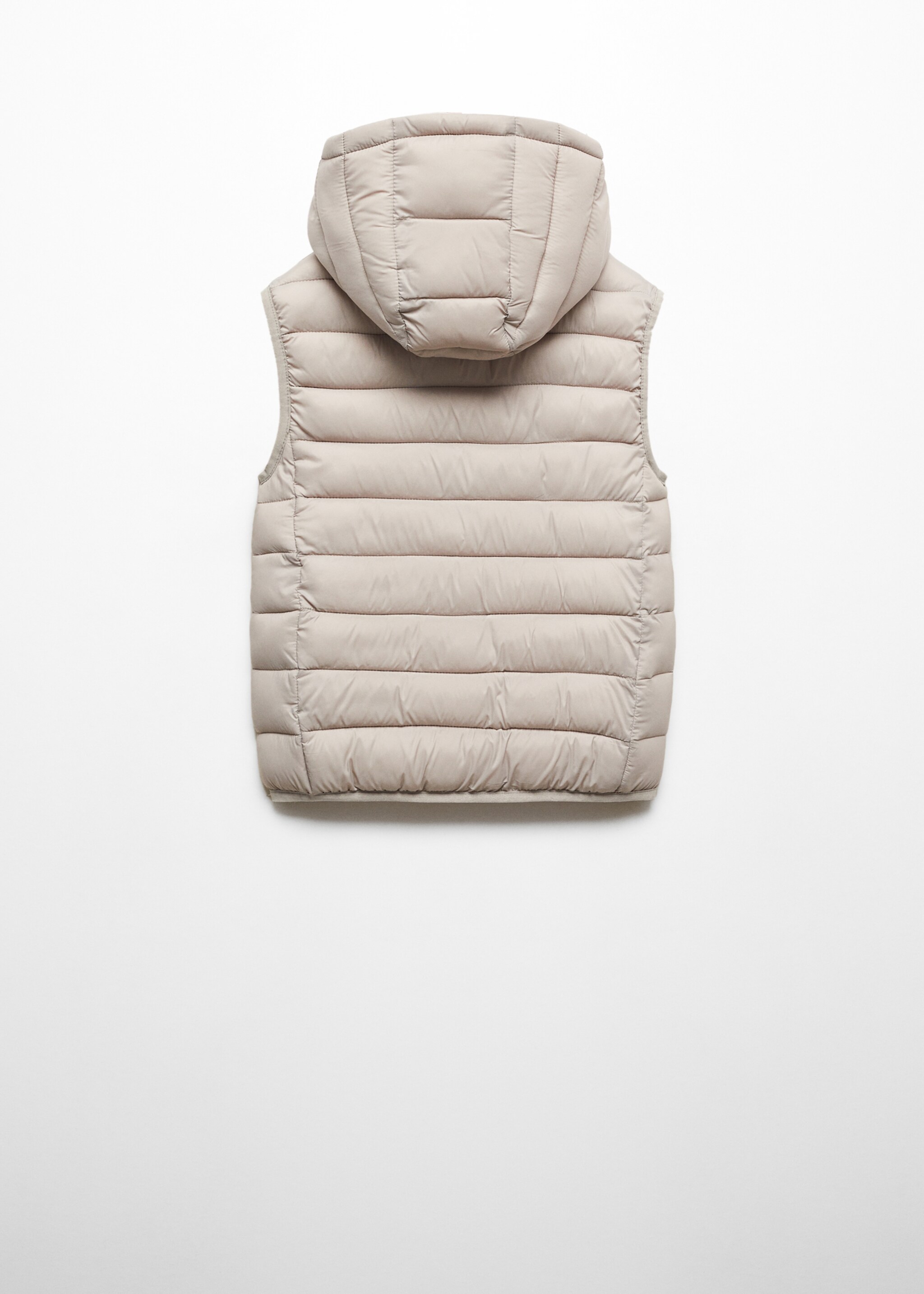 Quilted gilet with hood - Reverse of the article