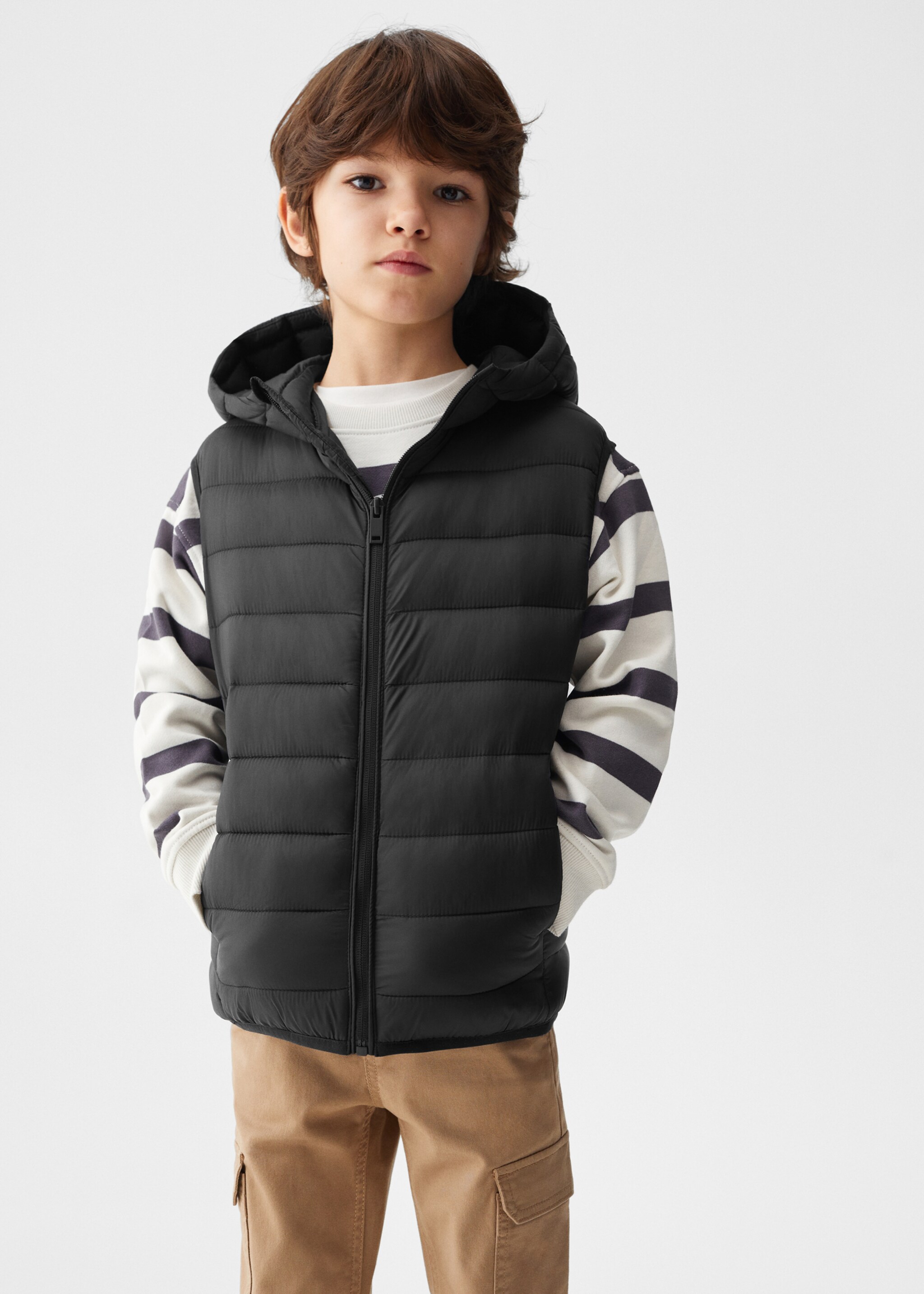 Quilted gilet with hood - Medium plane