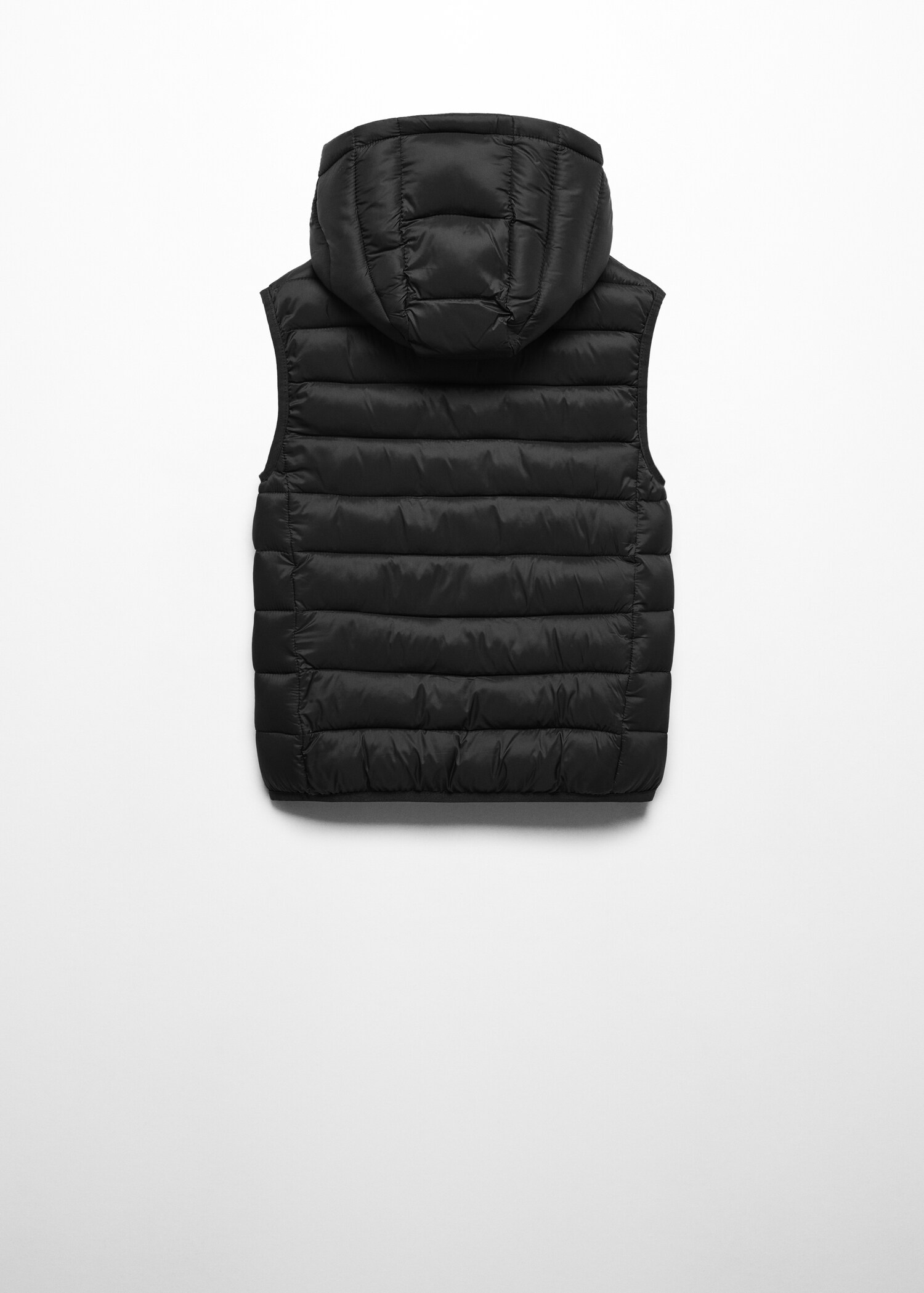 Quilted gilet with hood - Reverse of the article