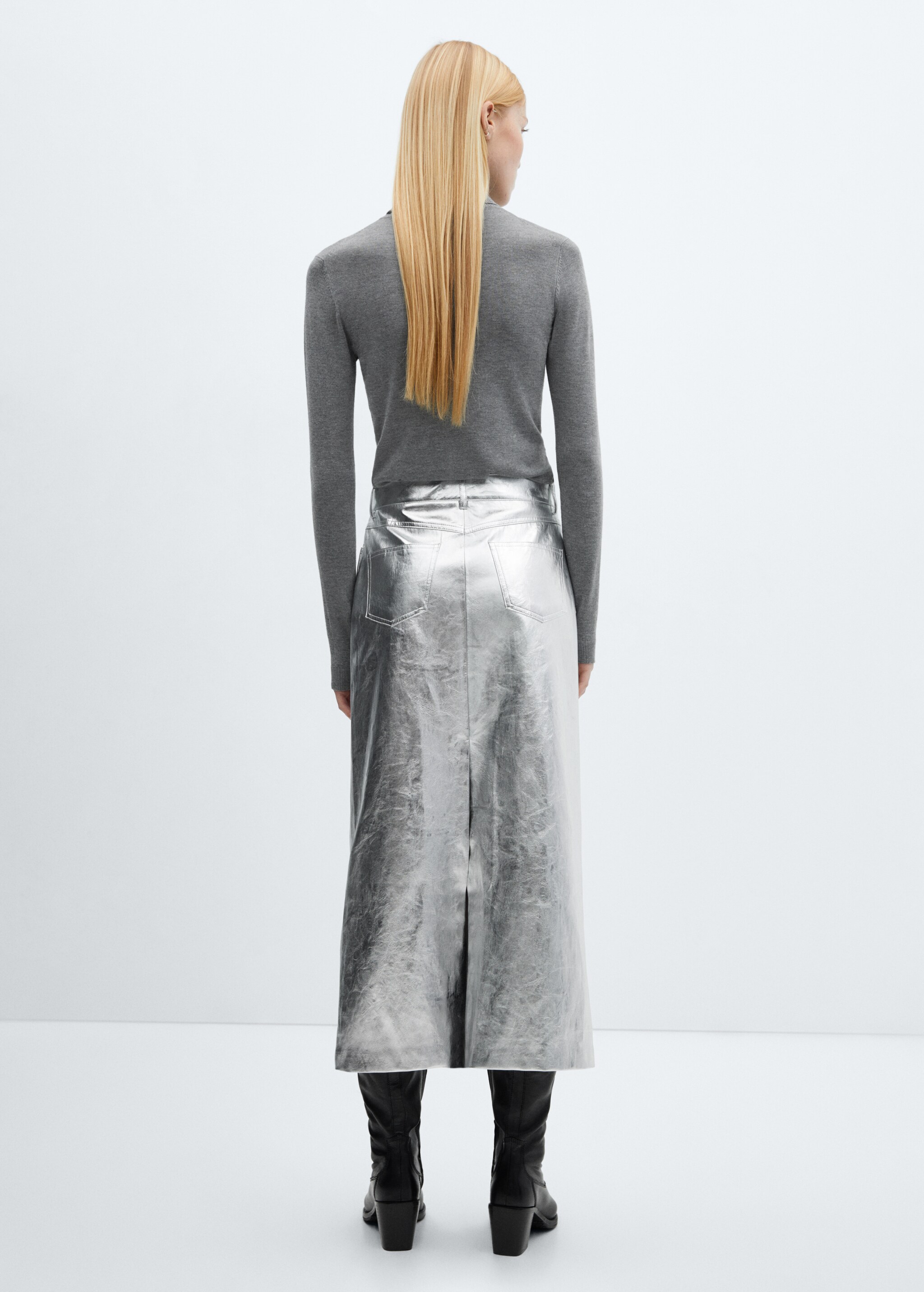 Металлизированная миди-юбка - Обратная сторона изделия