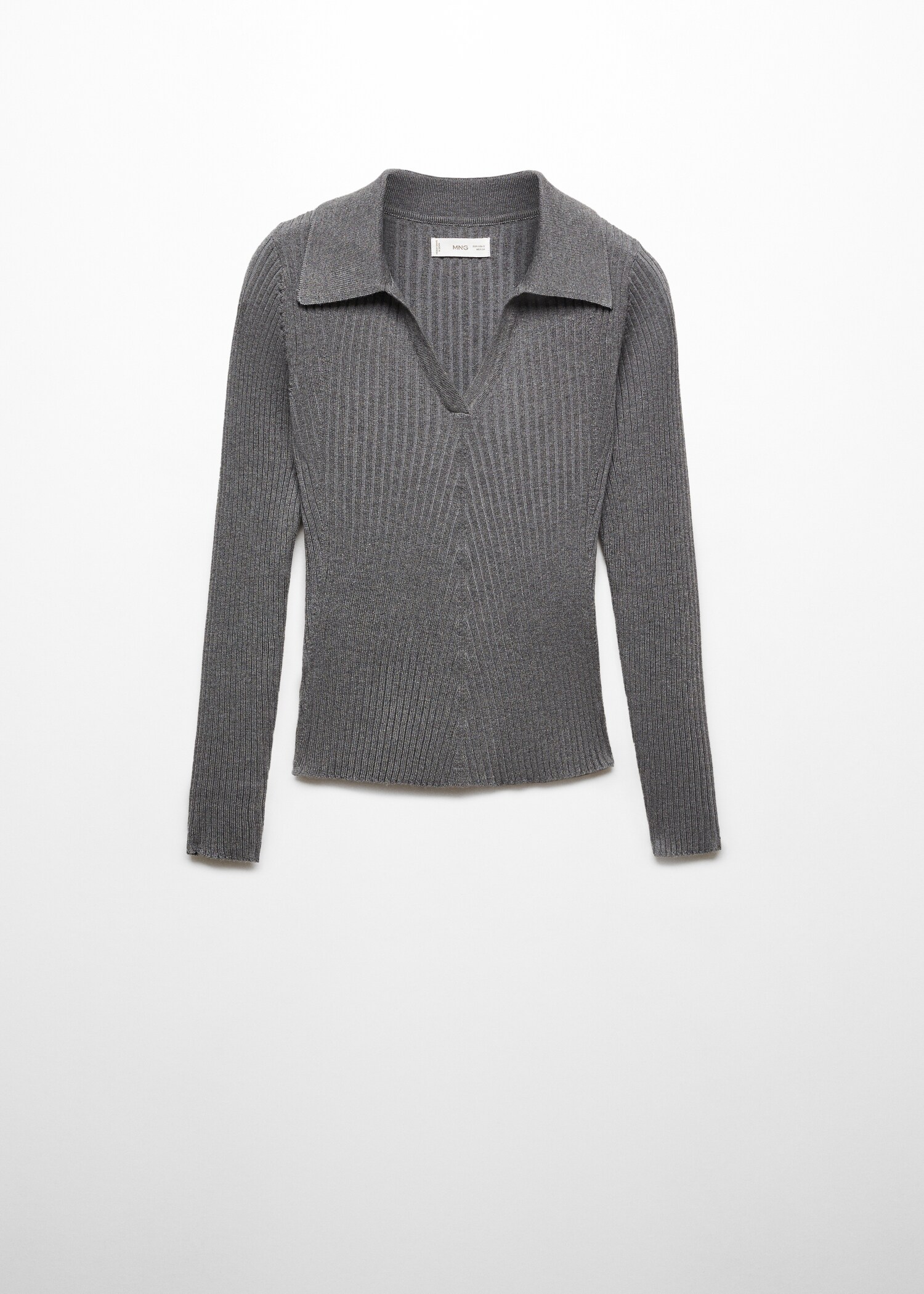 Gerippter Pullover mit Poloshirt-Kragen - Artikel ohne Model